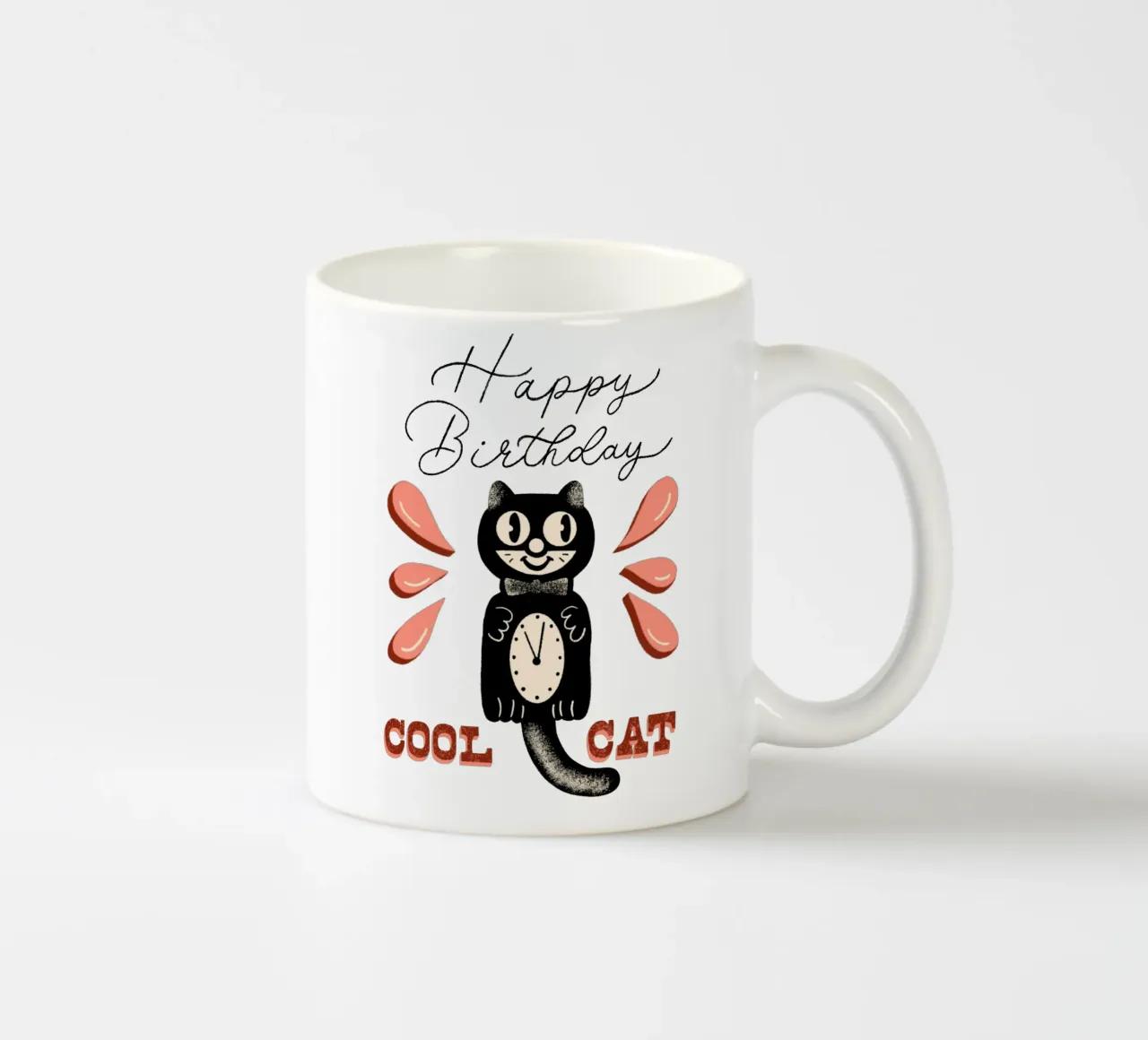 Vintage-Stil Katze Herzlichen Glückwunsch Kindergeburtstag ceramic mug by incomeforcreatives