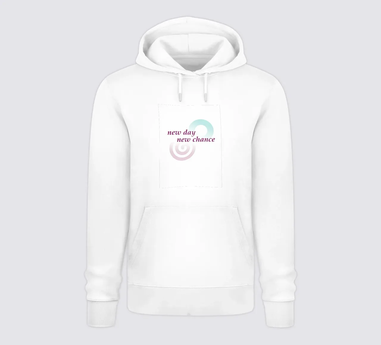 Formas geométricas con el lema new day new chance sudadera con capucha de Something for you