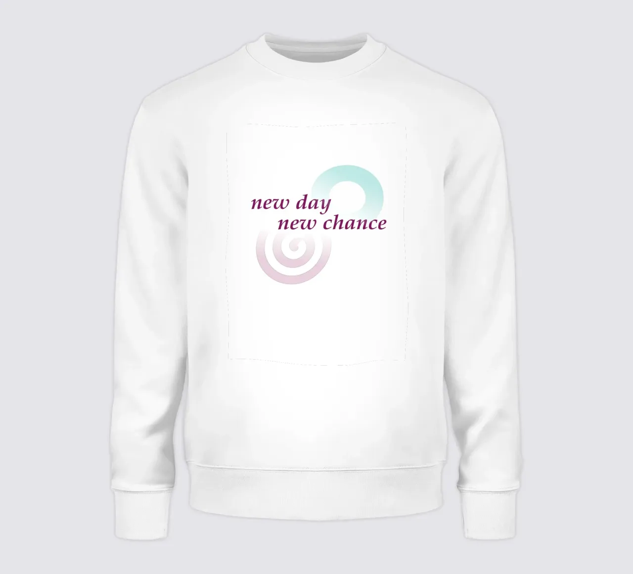 Formas geométricas con el lema new day new chance sudadera de Something for you