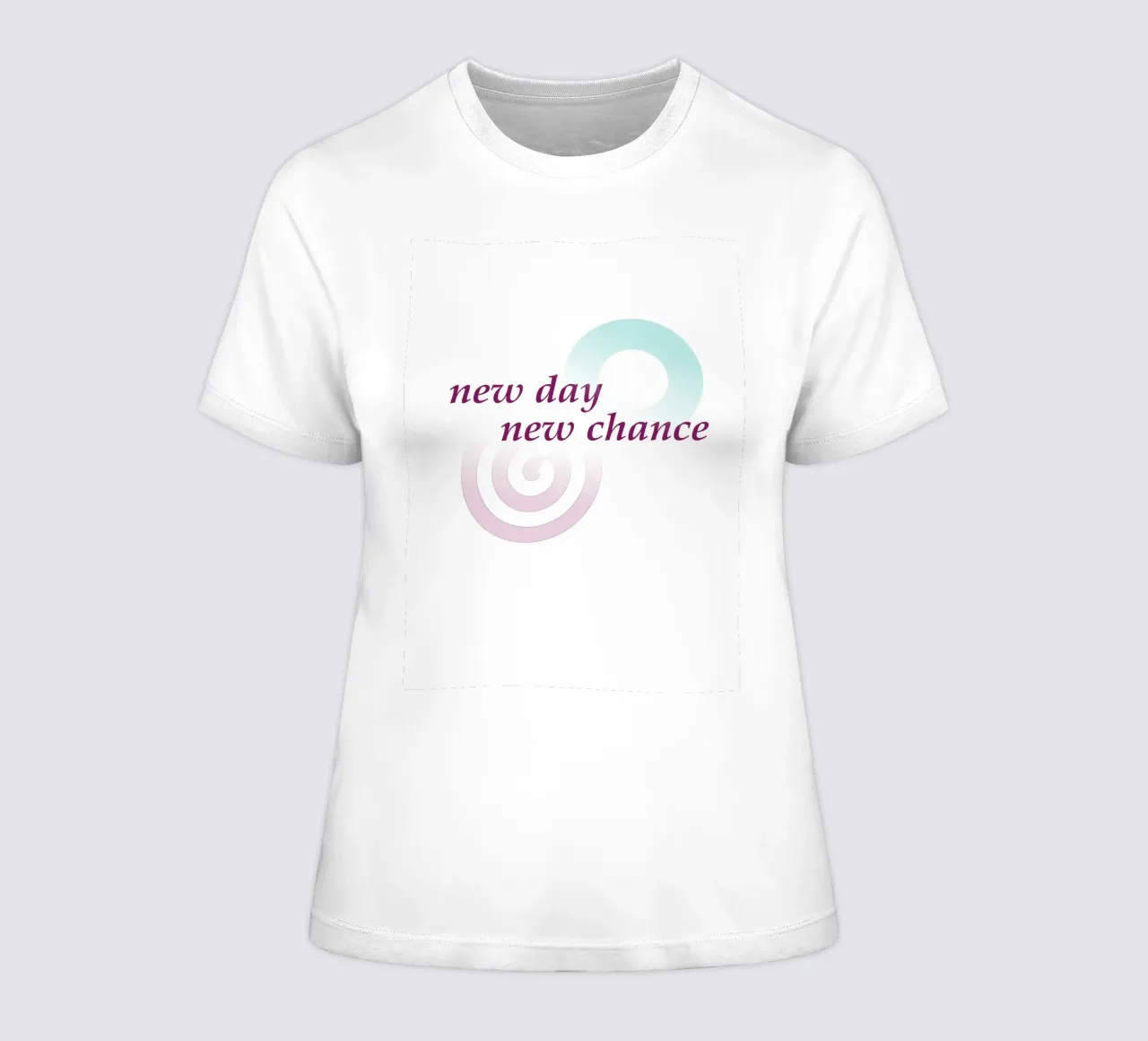 Geometric shapes with the slogan new day new chance women's fitted t-shirt by Something for you