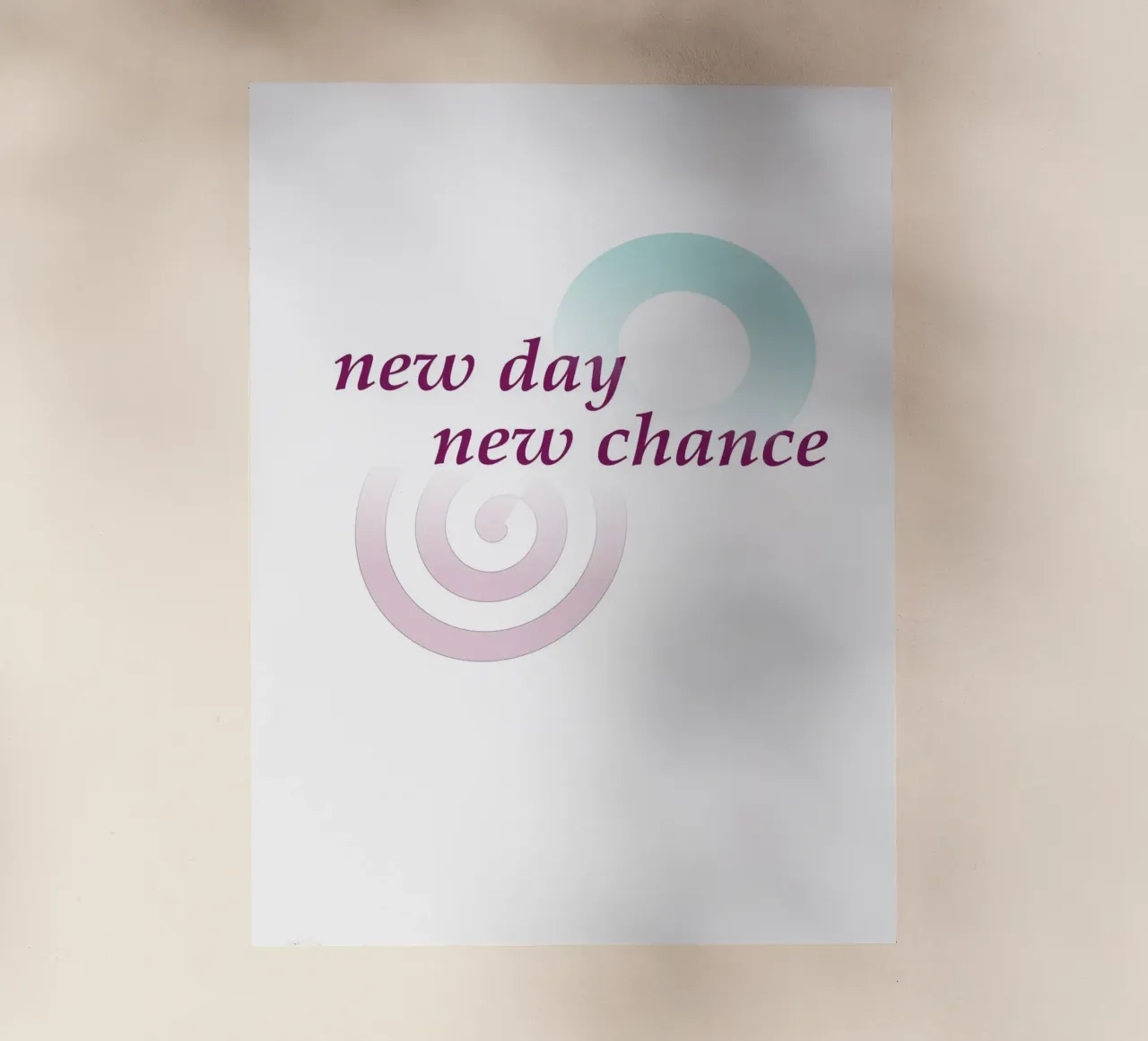 Formas geométricas con el lema new day new chance lámina retroiluminada de Something for you