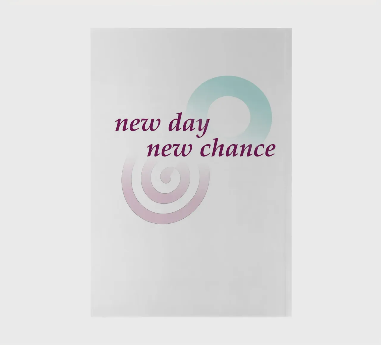 Geometric shapes with the slogan new day new chance notebook by Something for you