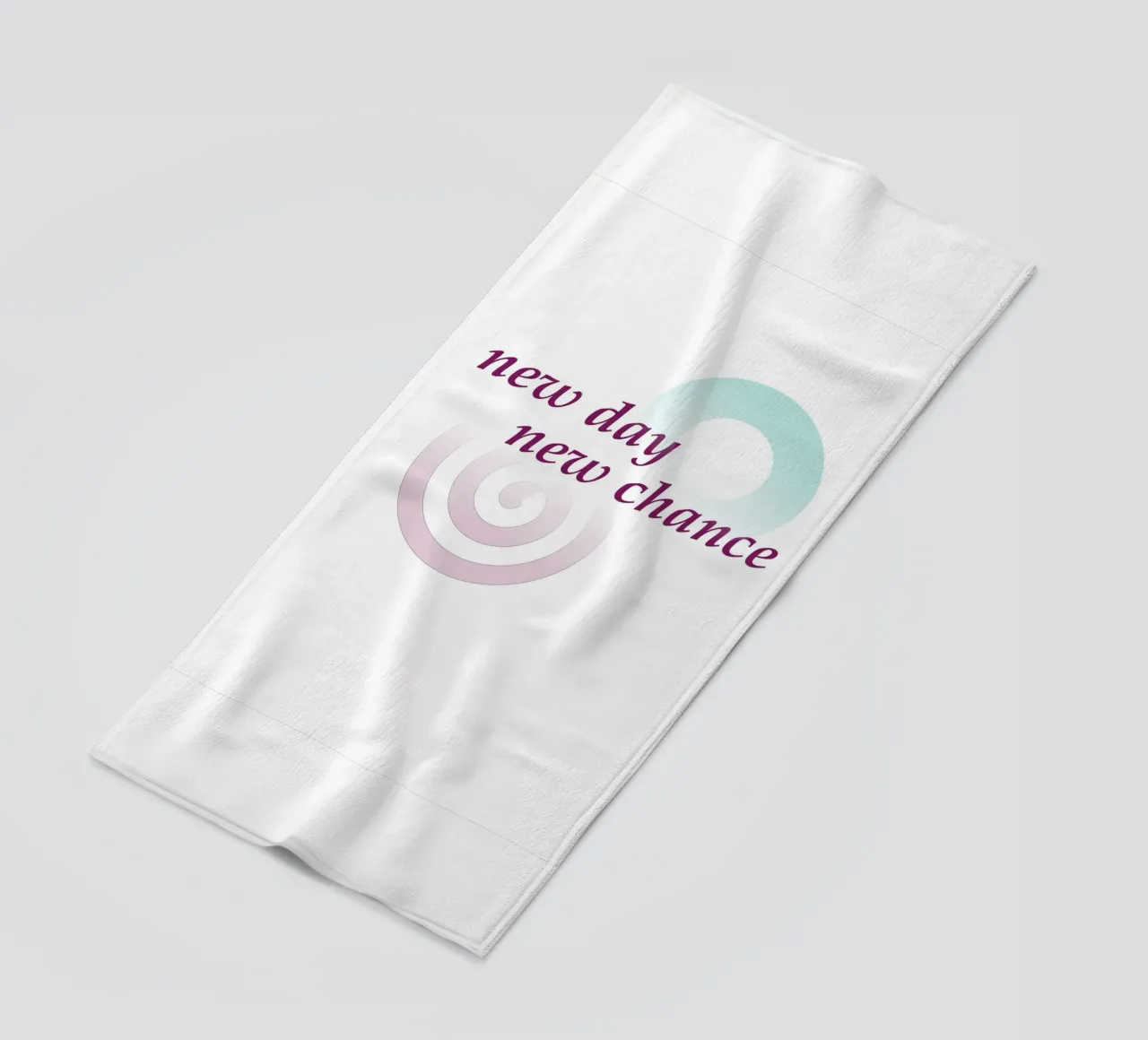 Geometric shapes with the slogan new day new chance beach towel by Something for you