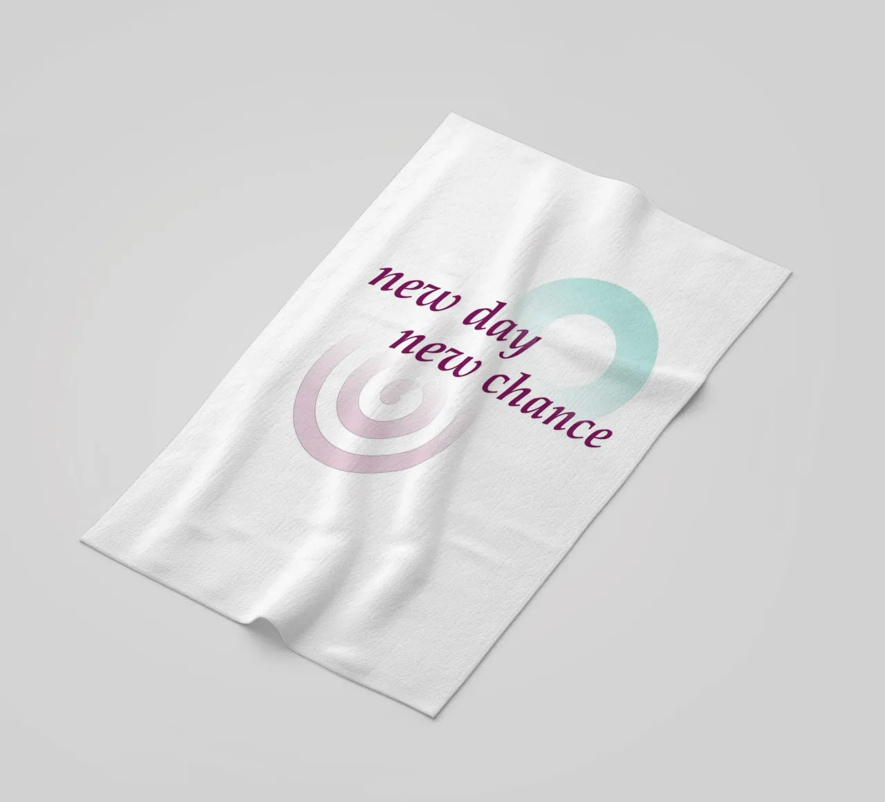 Geometric shapes with the slogan new day new chance beach towel by Something for you