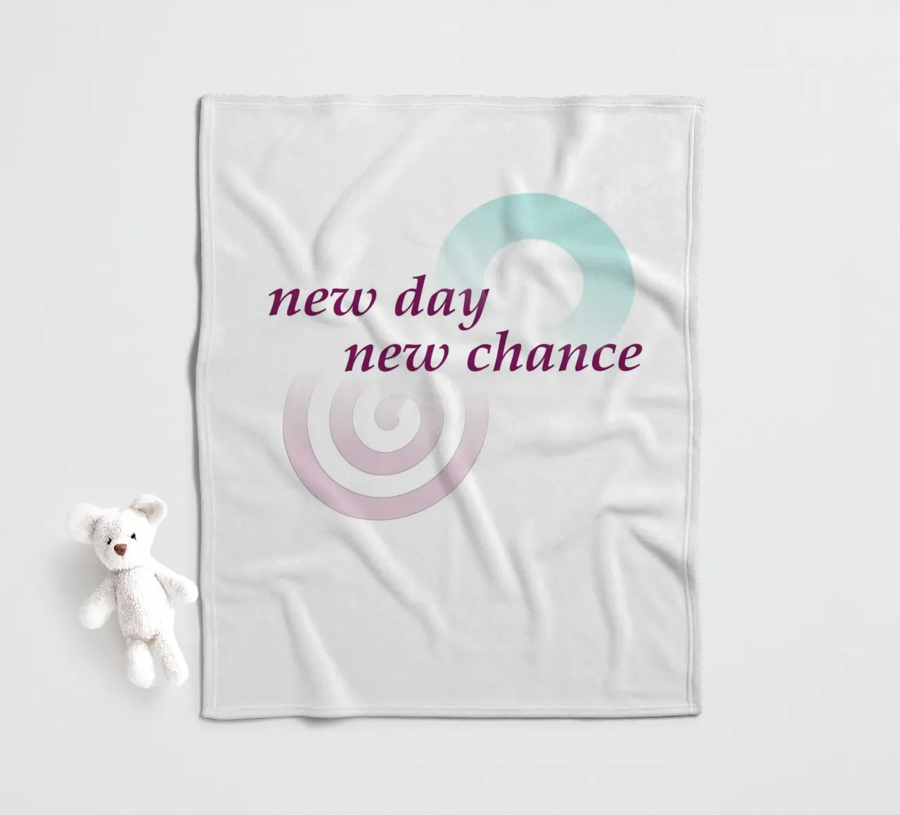 Geometric shapes with the slogan new day new chance fleece blanket by Something for you