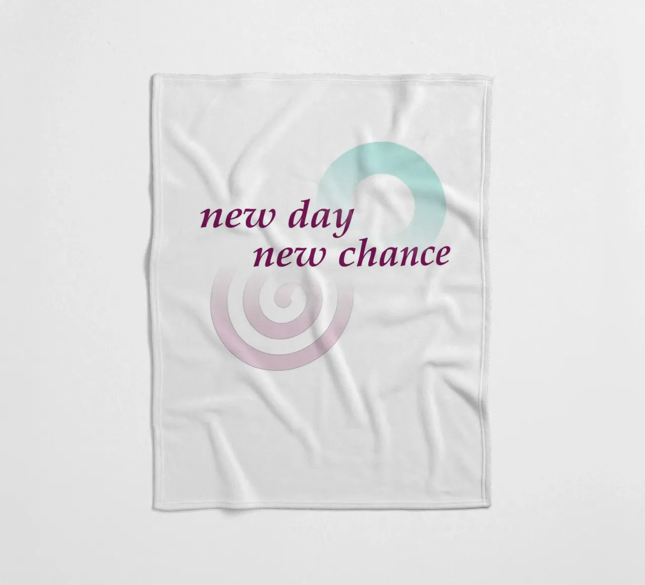 Geometric shapes with the slogan new day new chance fleece blanket by Something for you