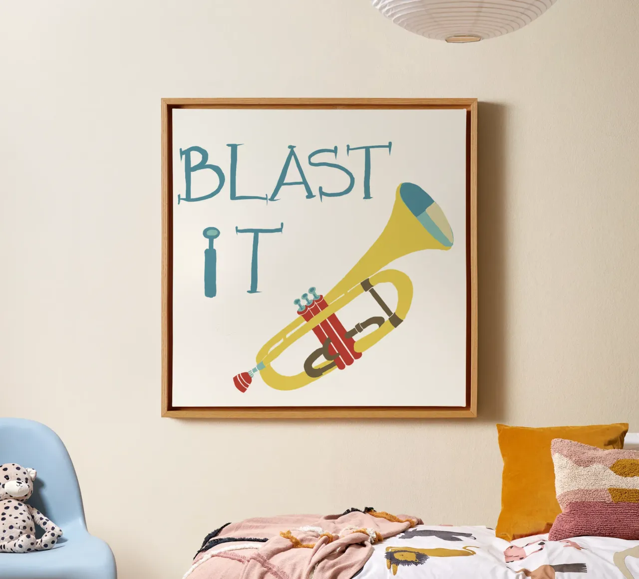 Blast it- Trumpet Art tela con Cornice a cassetta da Christiane Luz Creativum