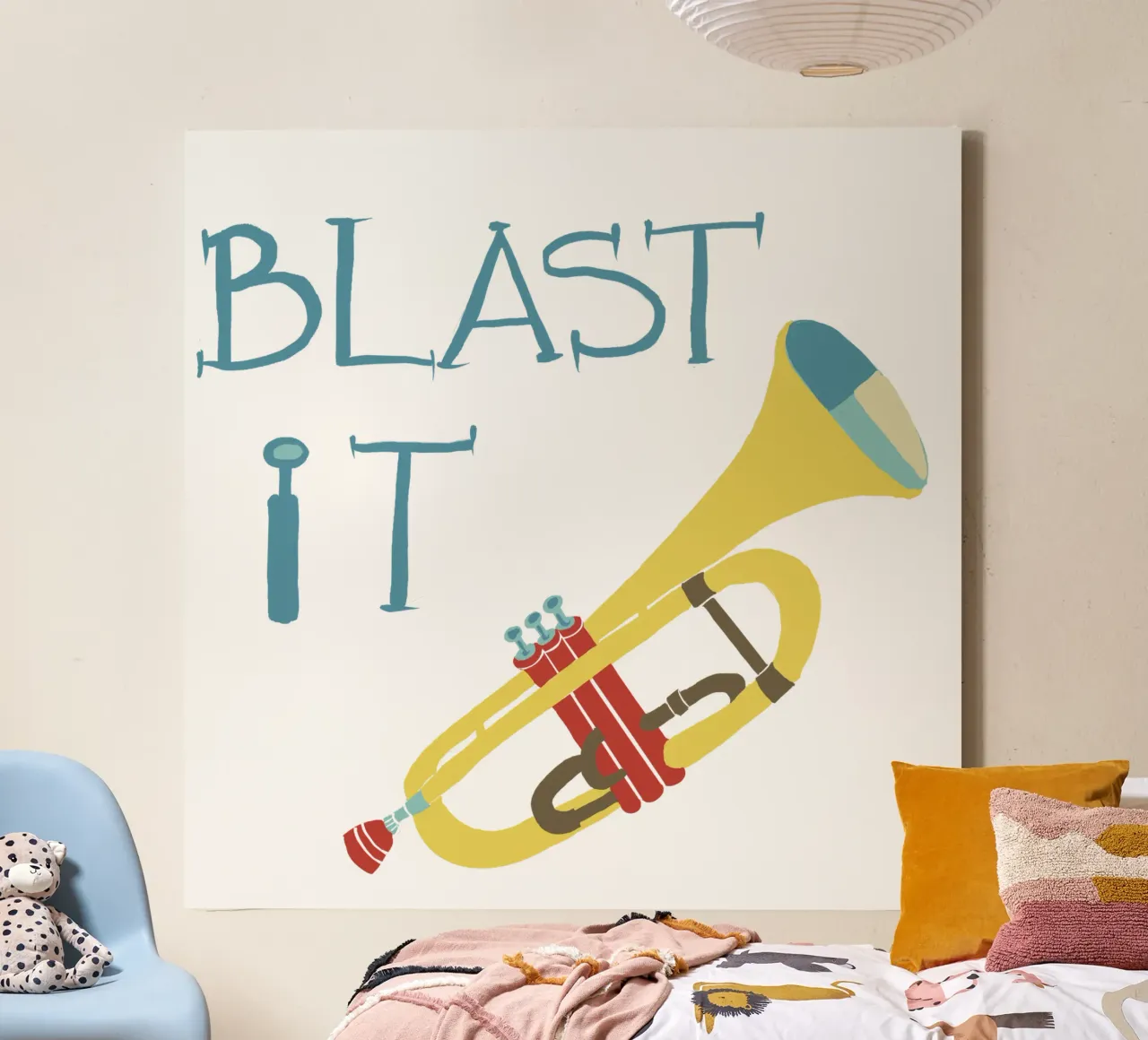 Blast it- Trumpet Art tela con Cornice a cassetta da Christiane Luz Creativum
