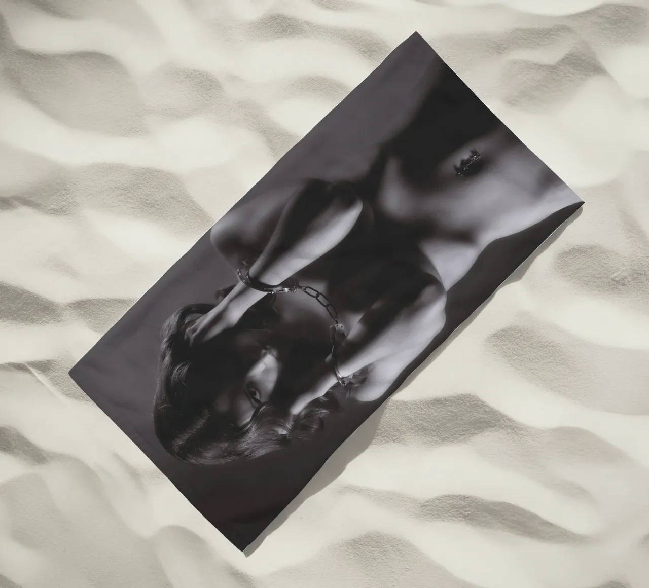 Livvy Cuffed Mono beach towel by Dave Hare Photography