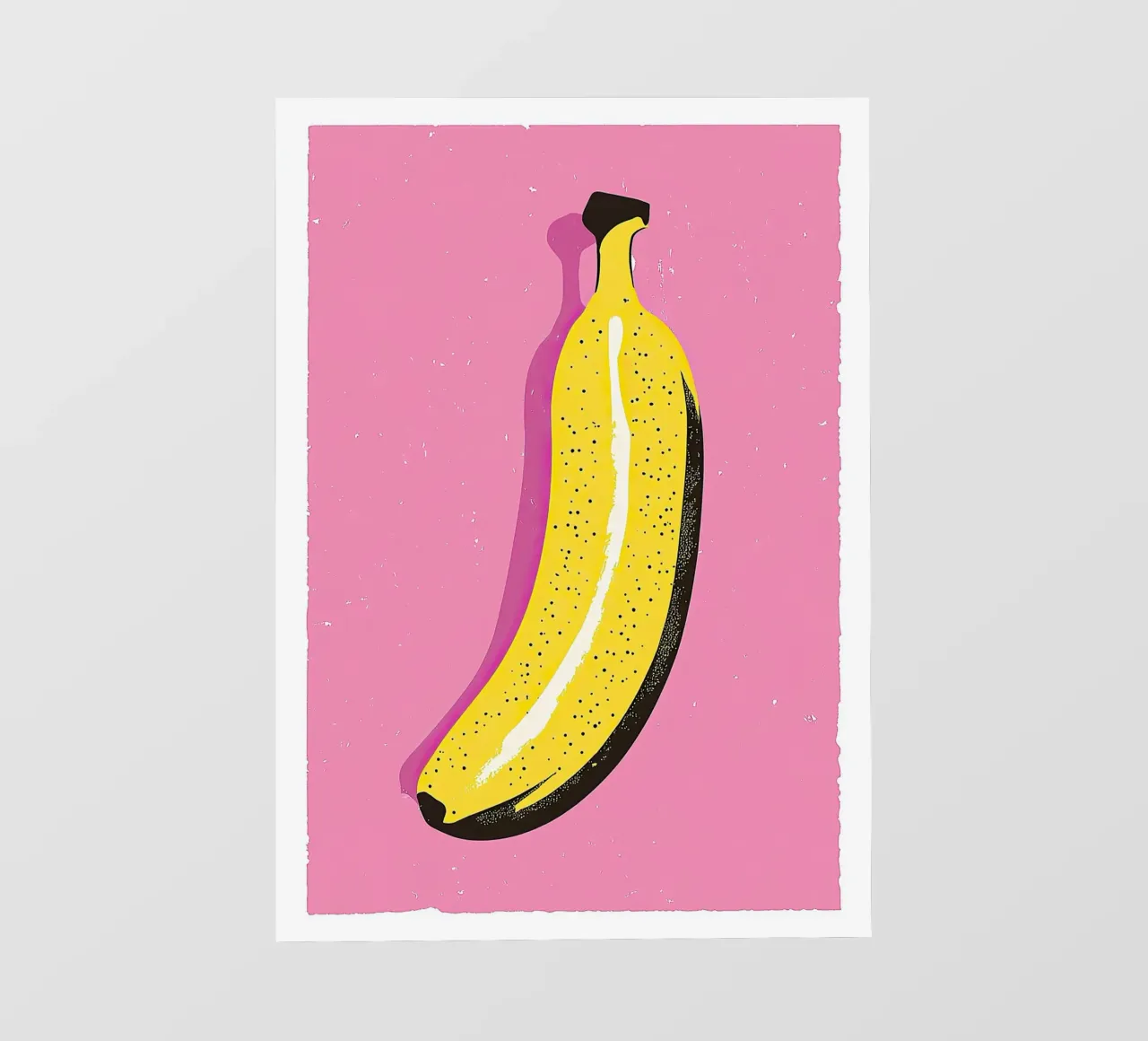 Banana Pop Art Risograph Rosa Giallo telo in pvc da Nikis Art Studio