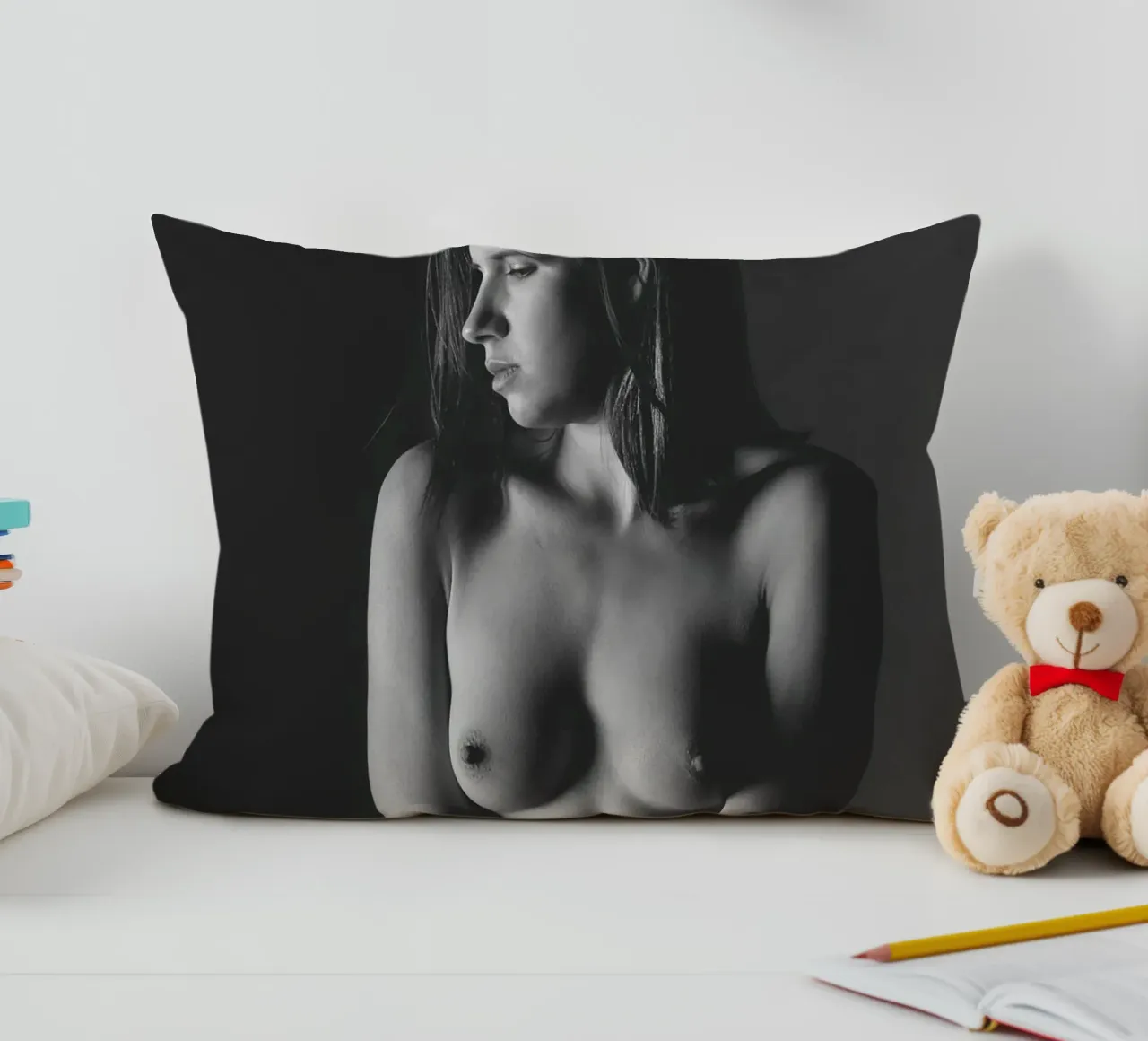 Mel Nude decorative cushion by Dave Hare Photography