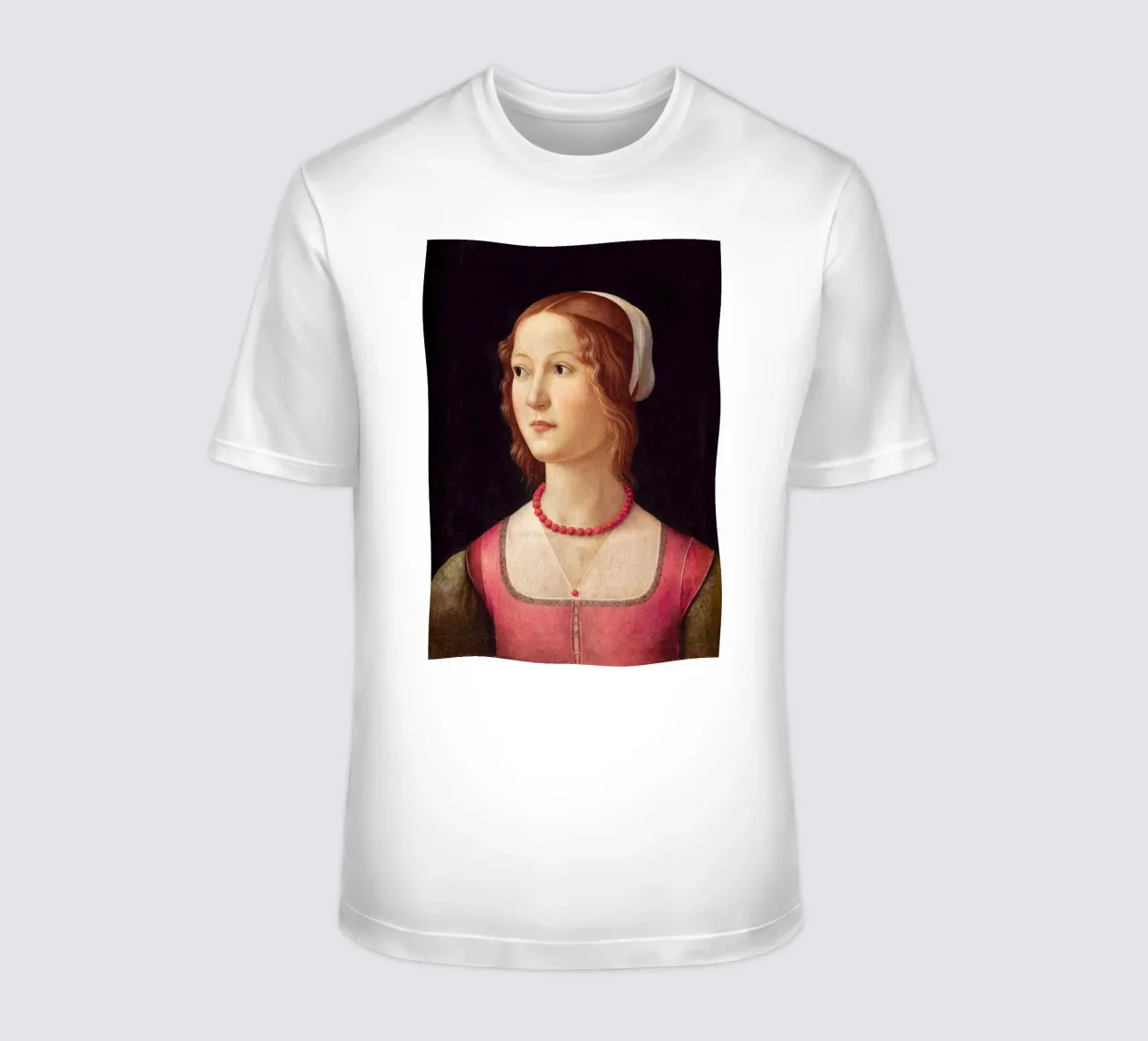 Domenico Ghirlandaio - Portrait of a Young Woman (1490) t-shirt by William Store