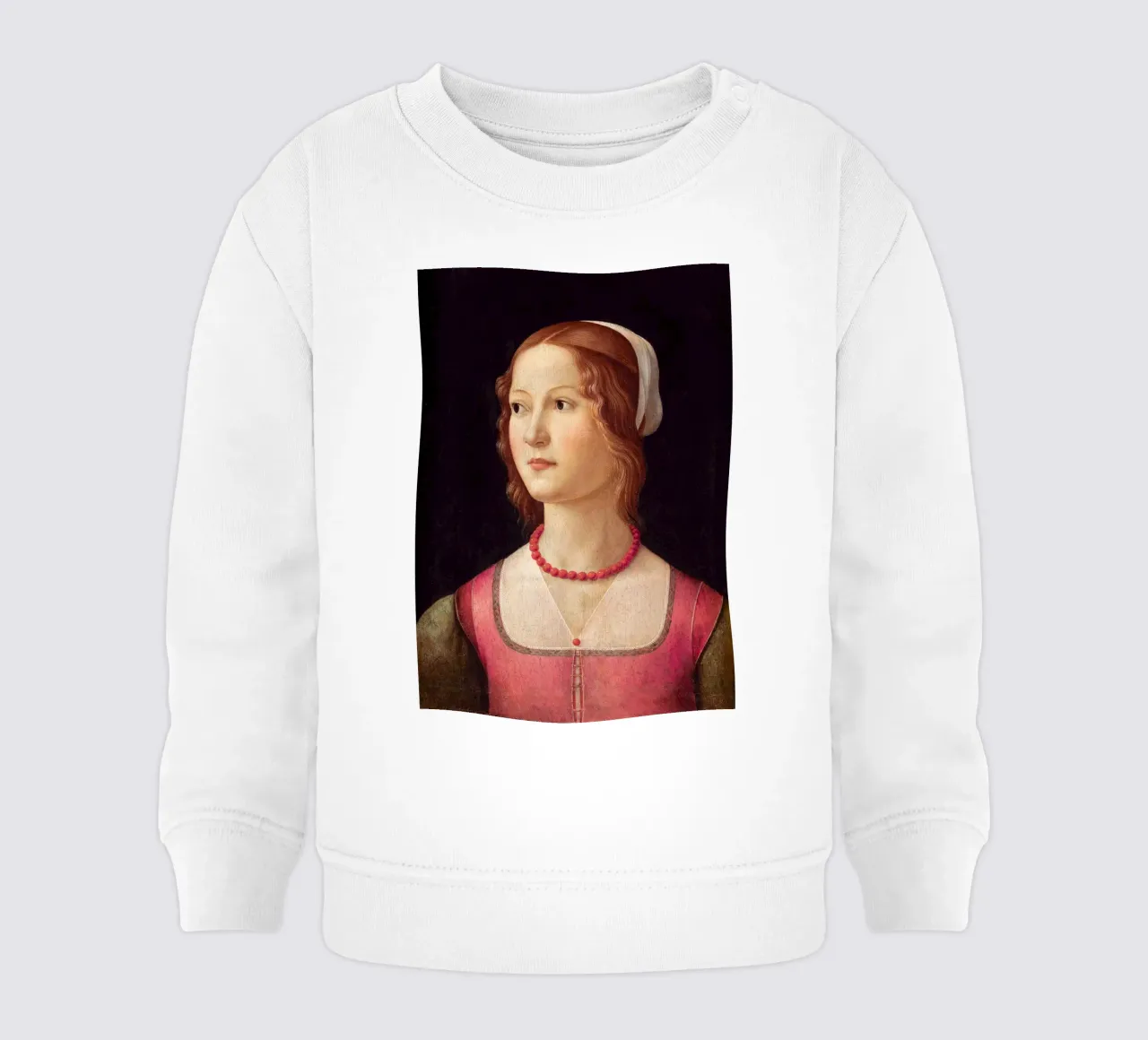 Domenico Ghirlandaio - Ritratto di giovane donna (1490) felpa neonato da William Store