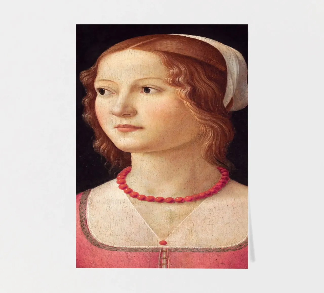 Domenico Ghirlandaio - Portret van een jonge vrouw (1490) stickervel van William Store