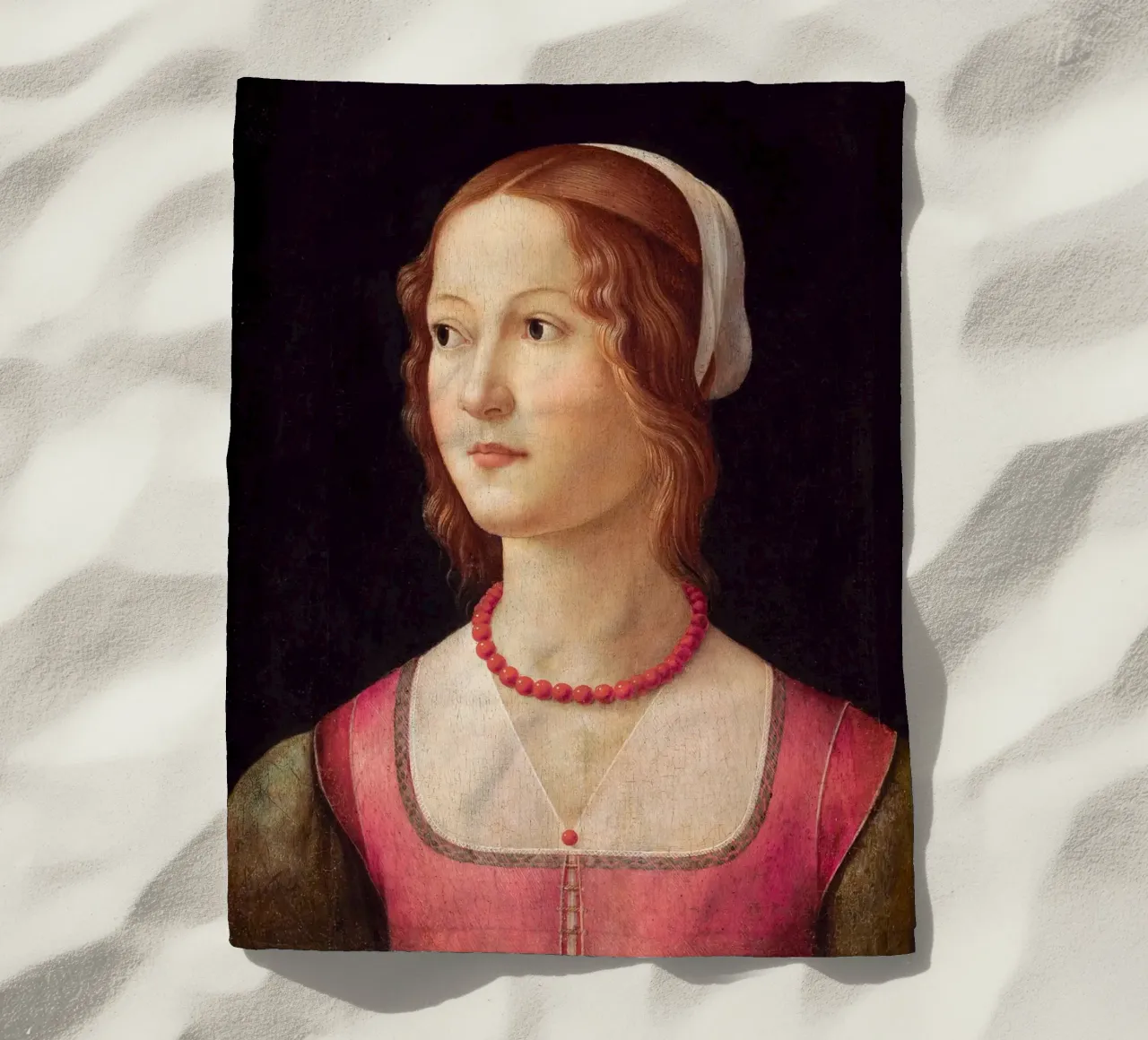 Domenico Ghirlandaio - Ritratto di giovane donna (1490) telo mare da William Store