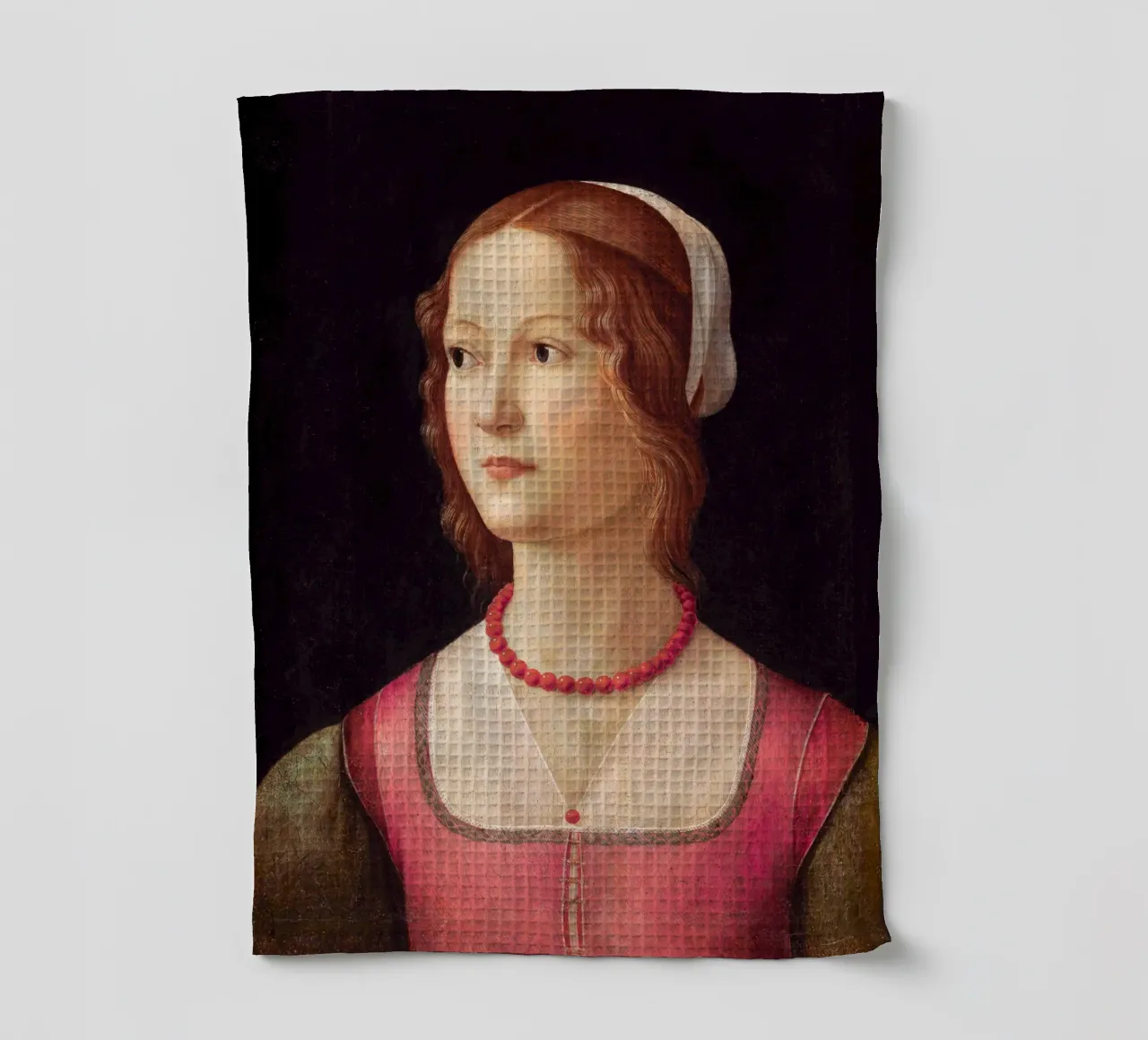 Domenico Ghirlandaio - Portrait d'une jeune femme (1490) torchon de William Store