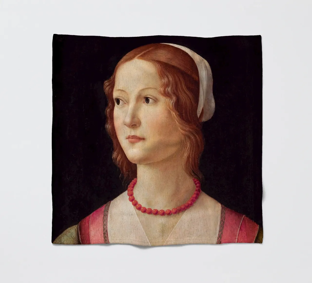 Domenico Ghirlandaio - Ritratto di giovane donna (1490) coperta in pile da William Store