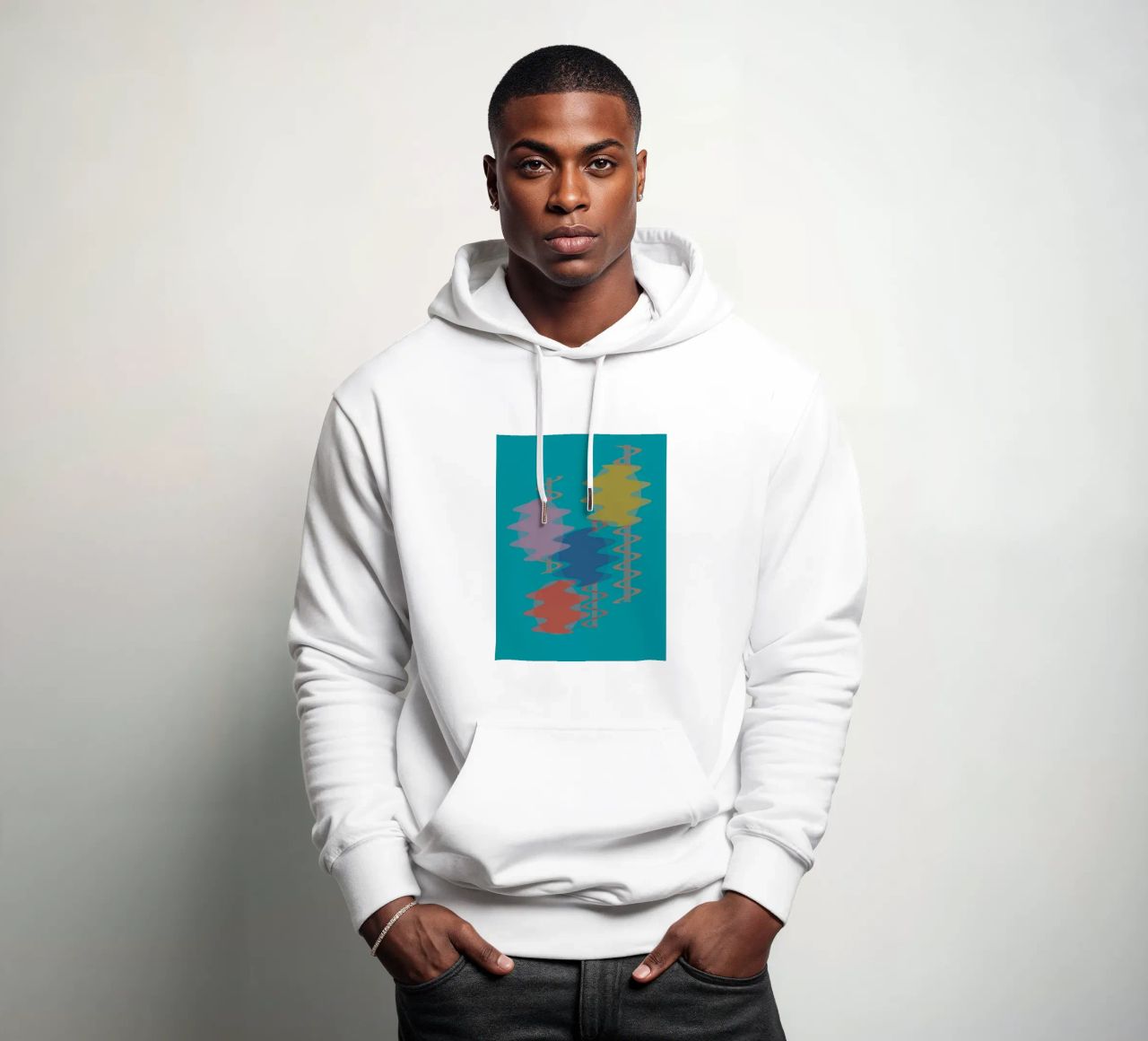 Forme geometriche astratte e colorate felpa con cappuccio da Something for you