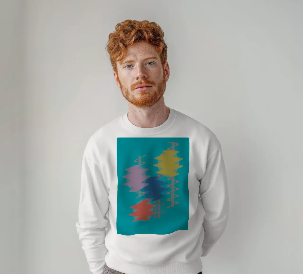 Geometric abstract colourful shapes sweatshirt by Something for you