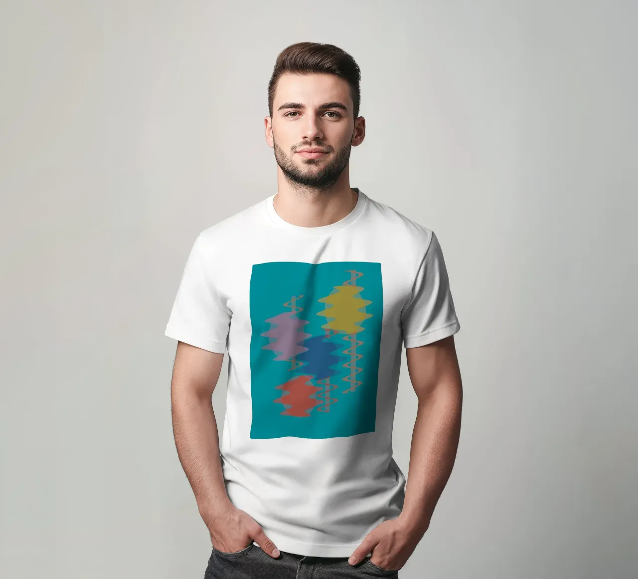 Formes géométriques abstraites colorées t-shirt de Something for you