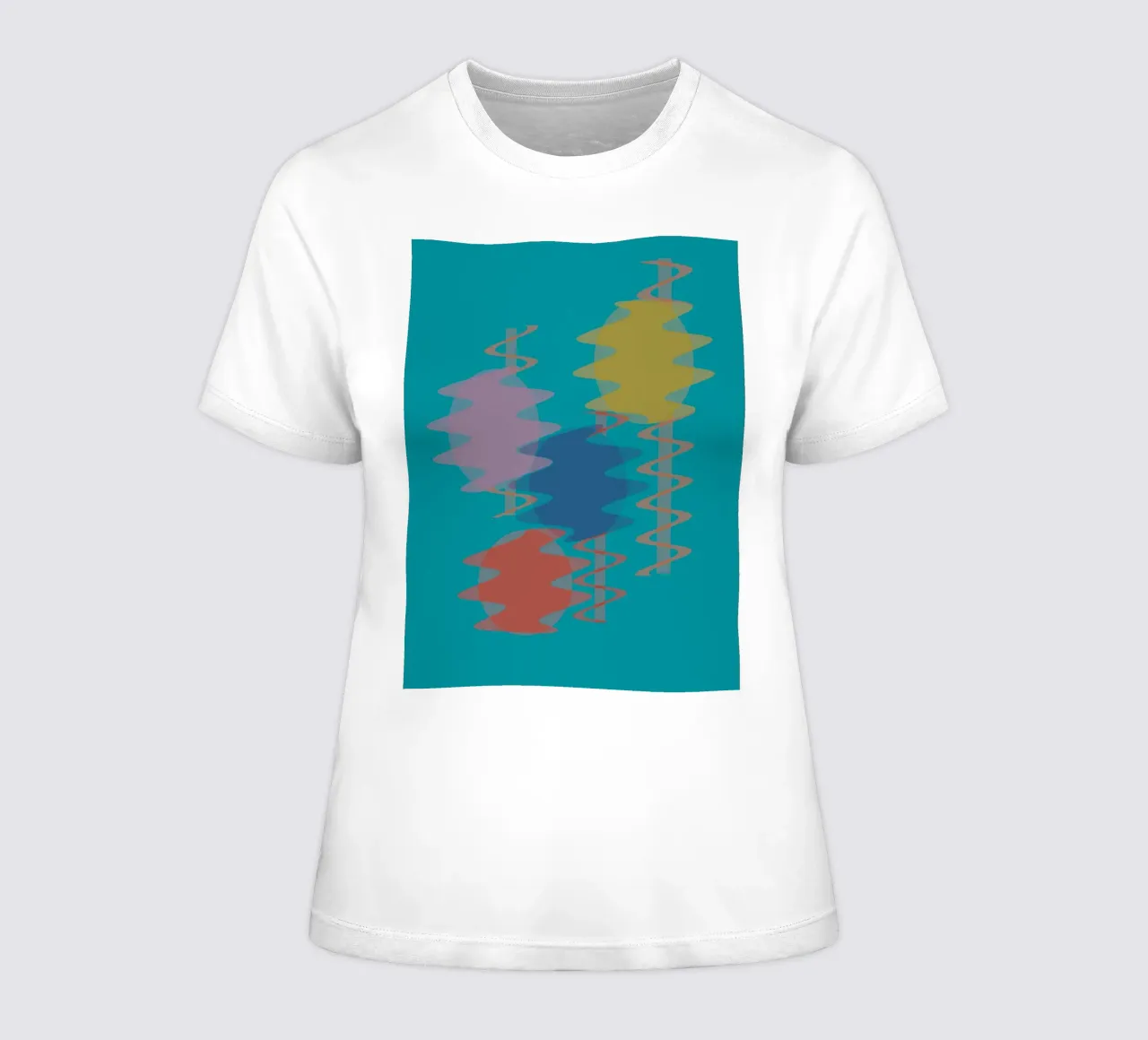 Forme geometriche astratte e colorate t-shirt da donna da Something for you