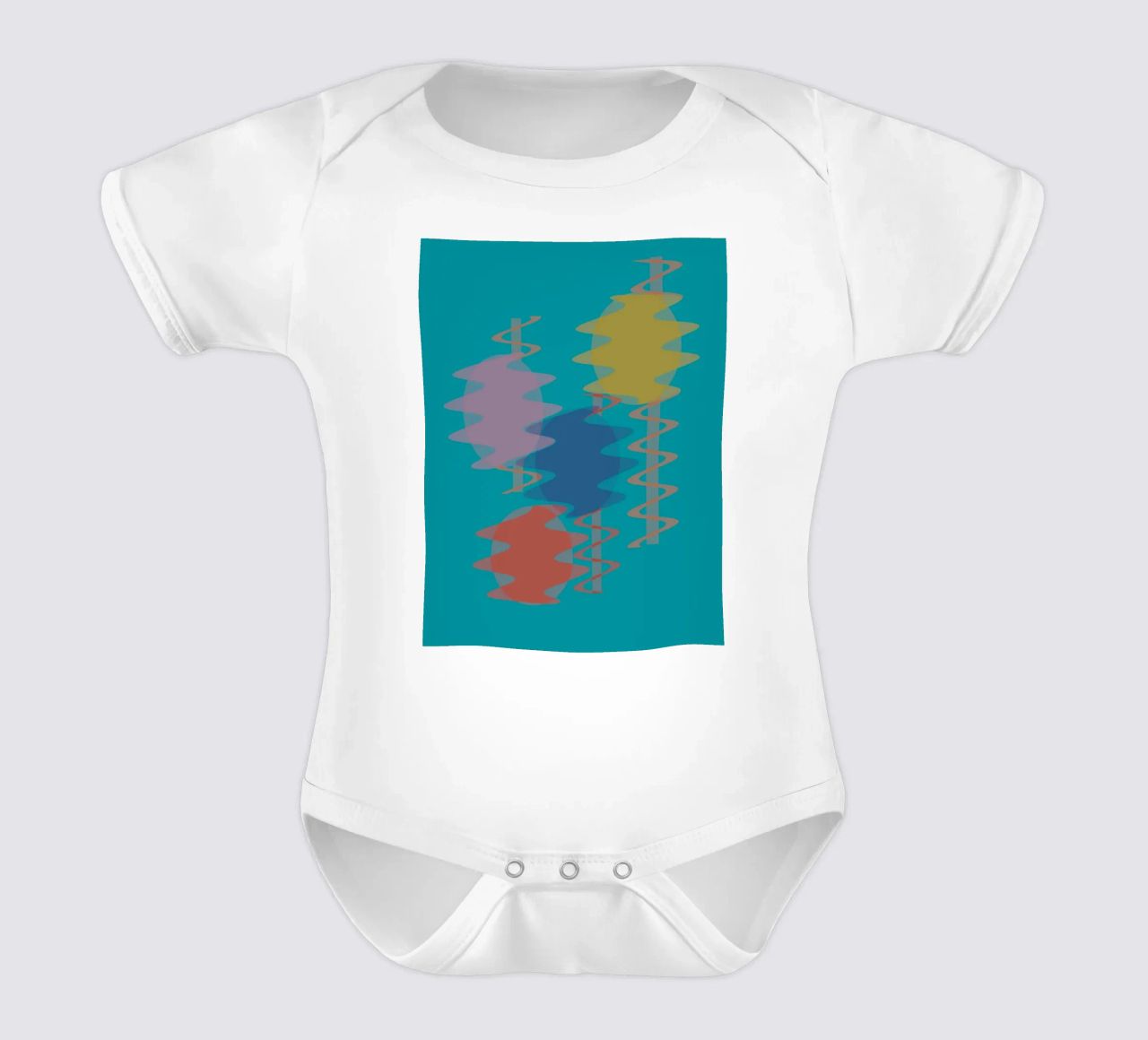 Forme geometriche astratte e colorate body neonato maniche corte da Something for you