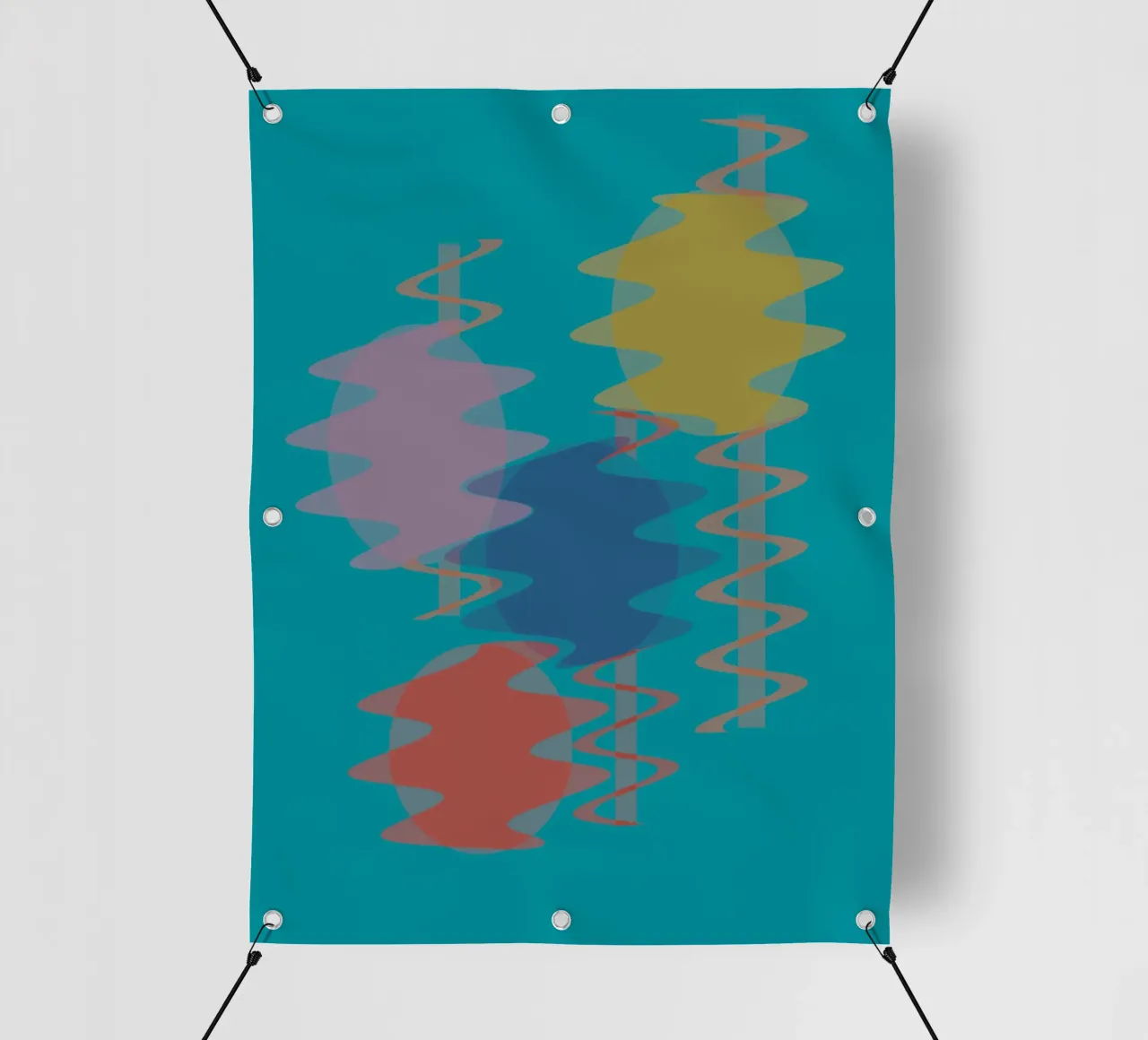 Forme geometriche astratte e colorate telo in pvc da Something for you