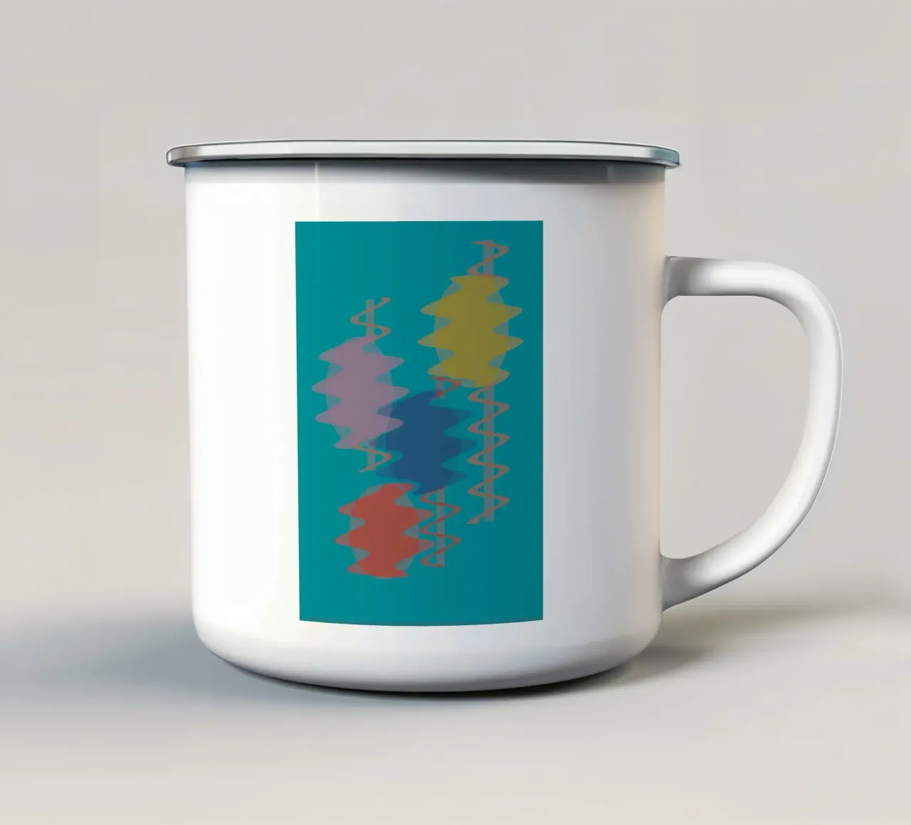 Formes géométriques abstraites colorées mug en émail de Something for you