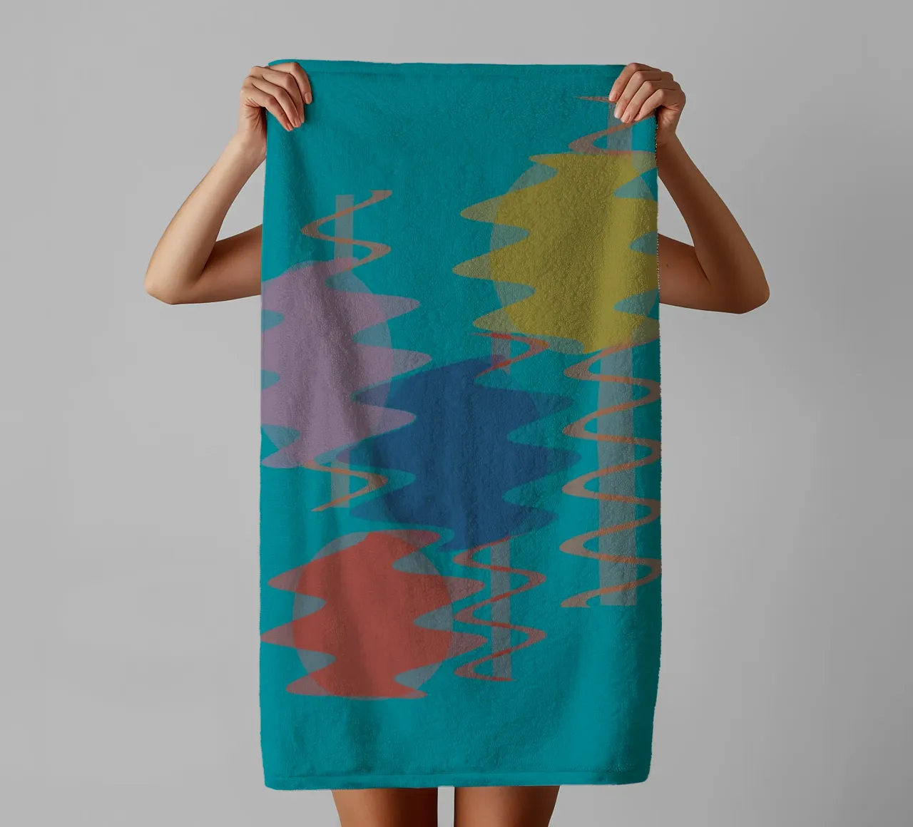Geometric abstract colourful shapes towel by Something for you