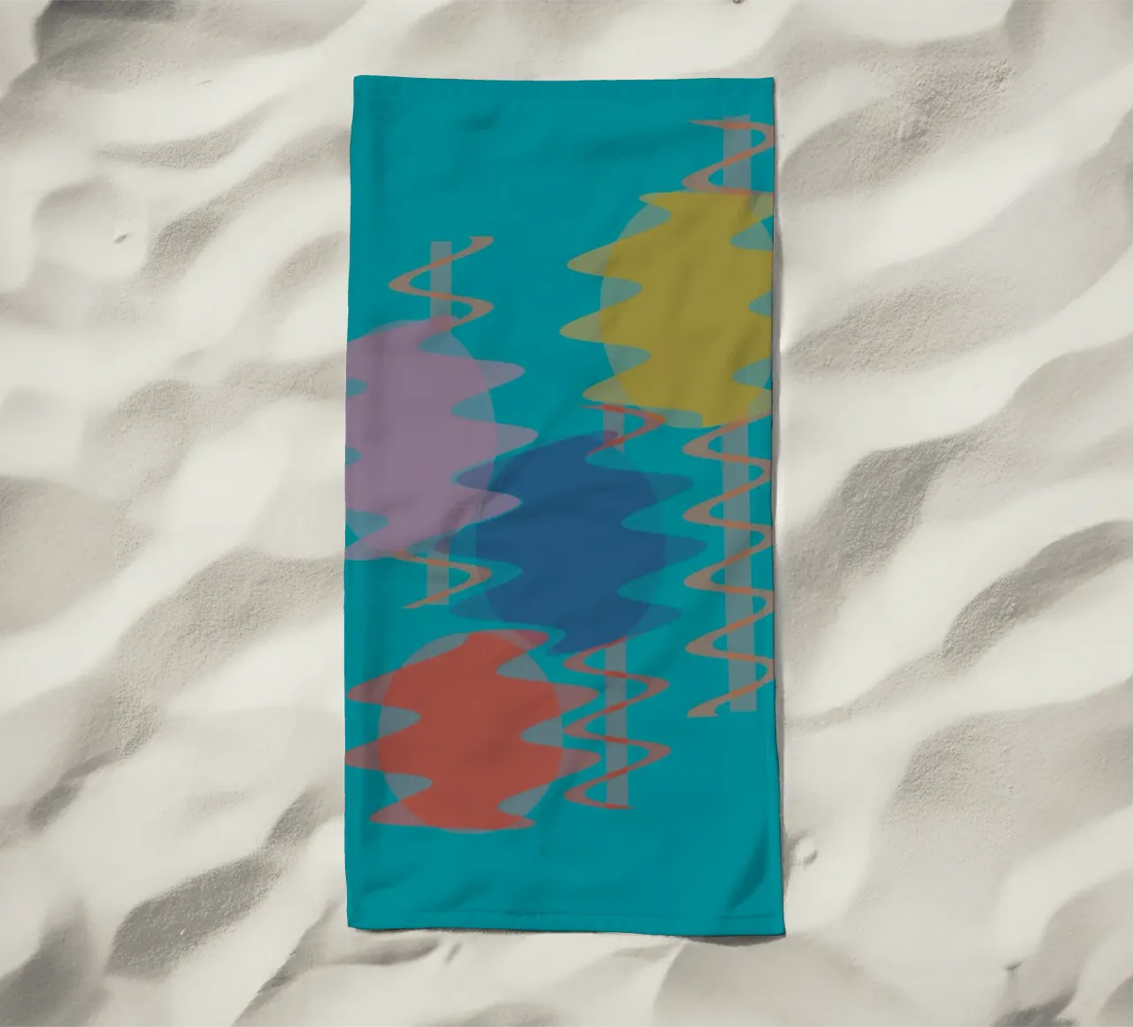 Forme geometriche astratte e colorate telo mare da Something for you