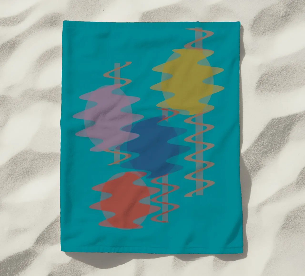 Geometrische abstracte kleurrijke vormen strandhanddoek van Something for you