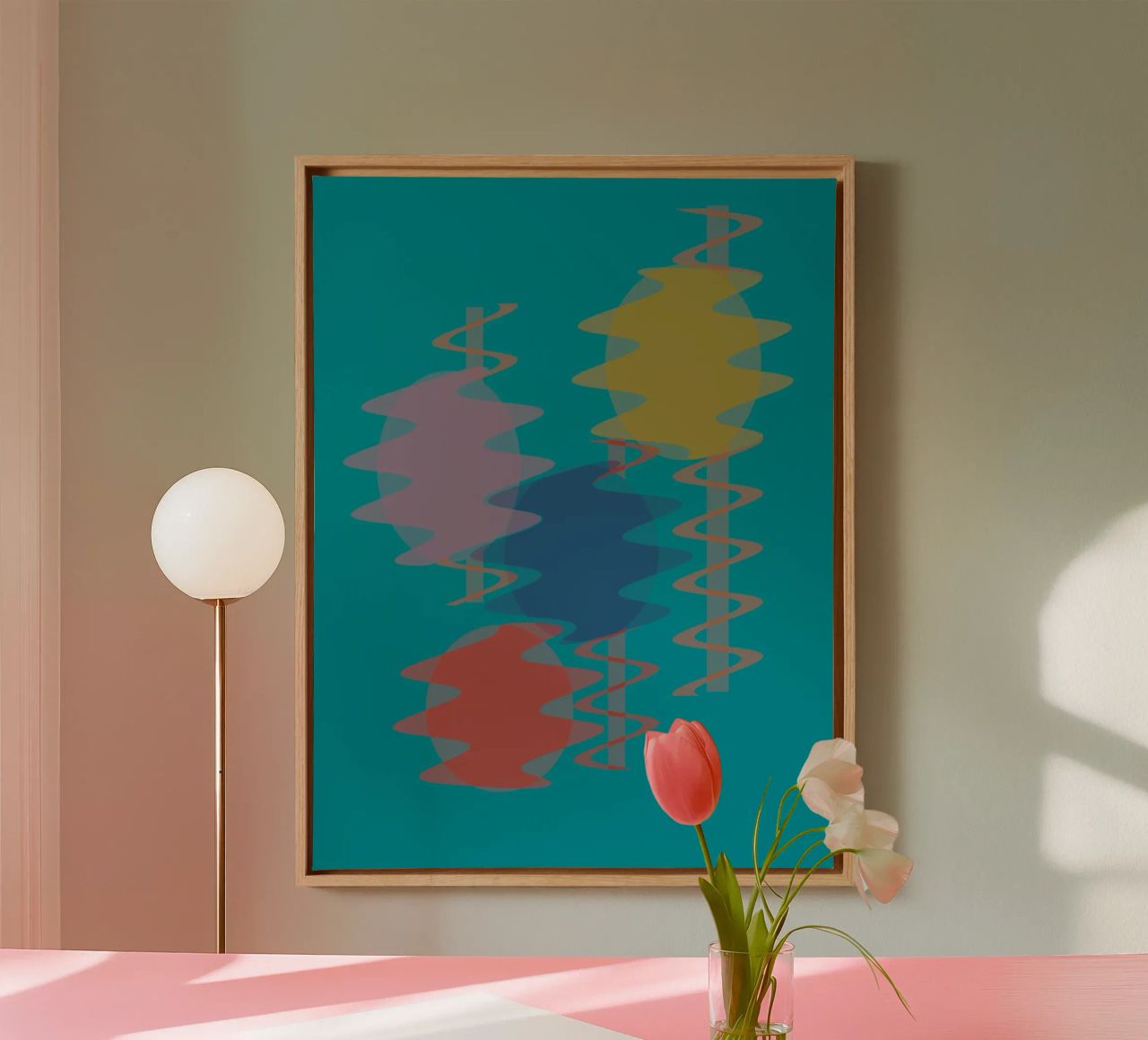 Forme geometriche astratte e colorate tela da Something for you