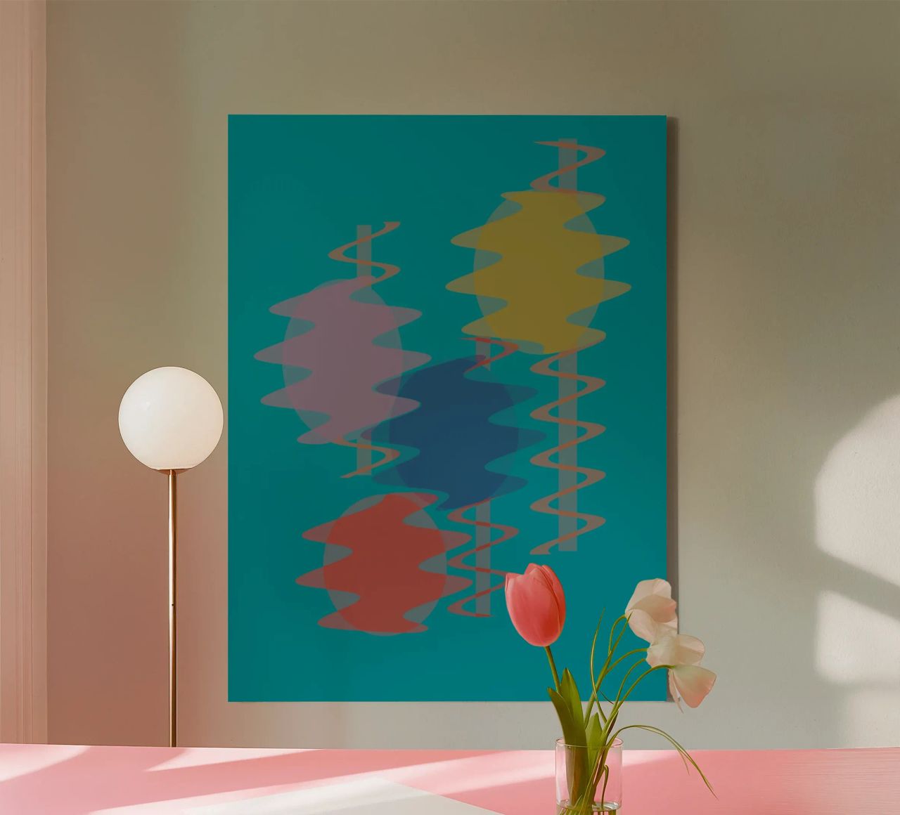 Forme geometriche astratte e colorate tela da Something for you