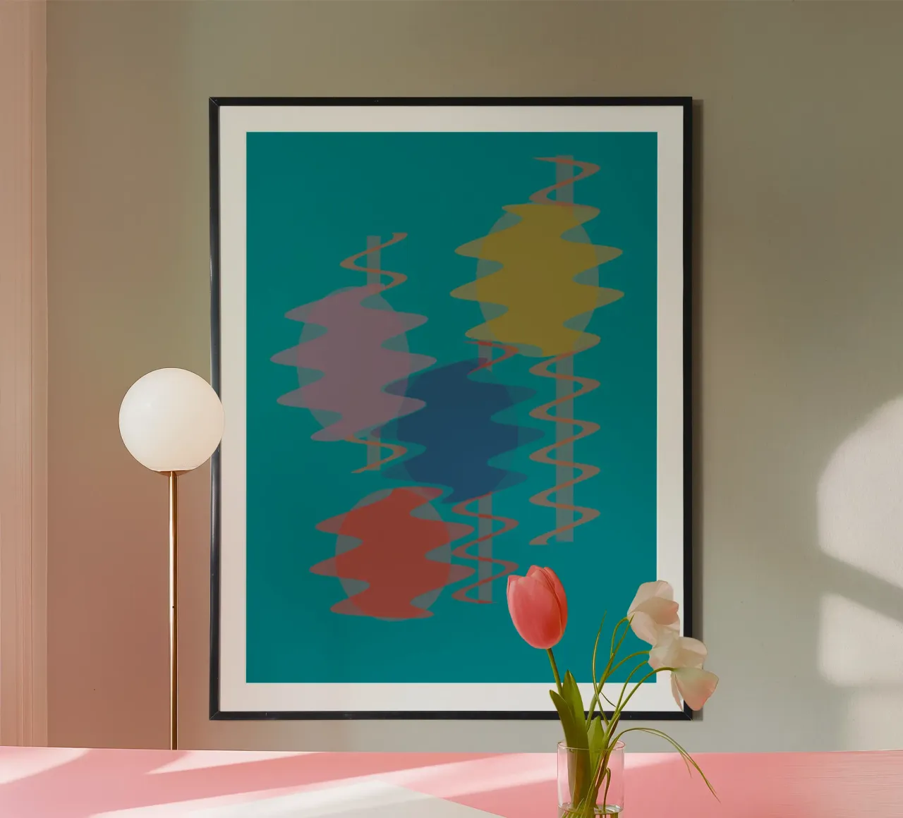 Geometric abstract colourful shapes hahnemühle by Something for you