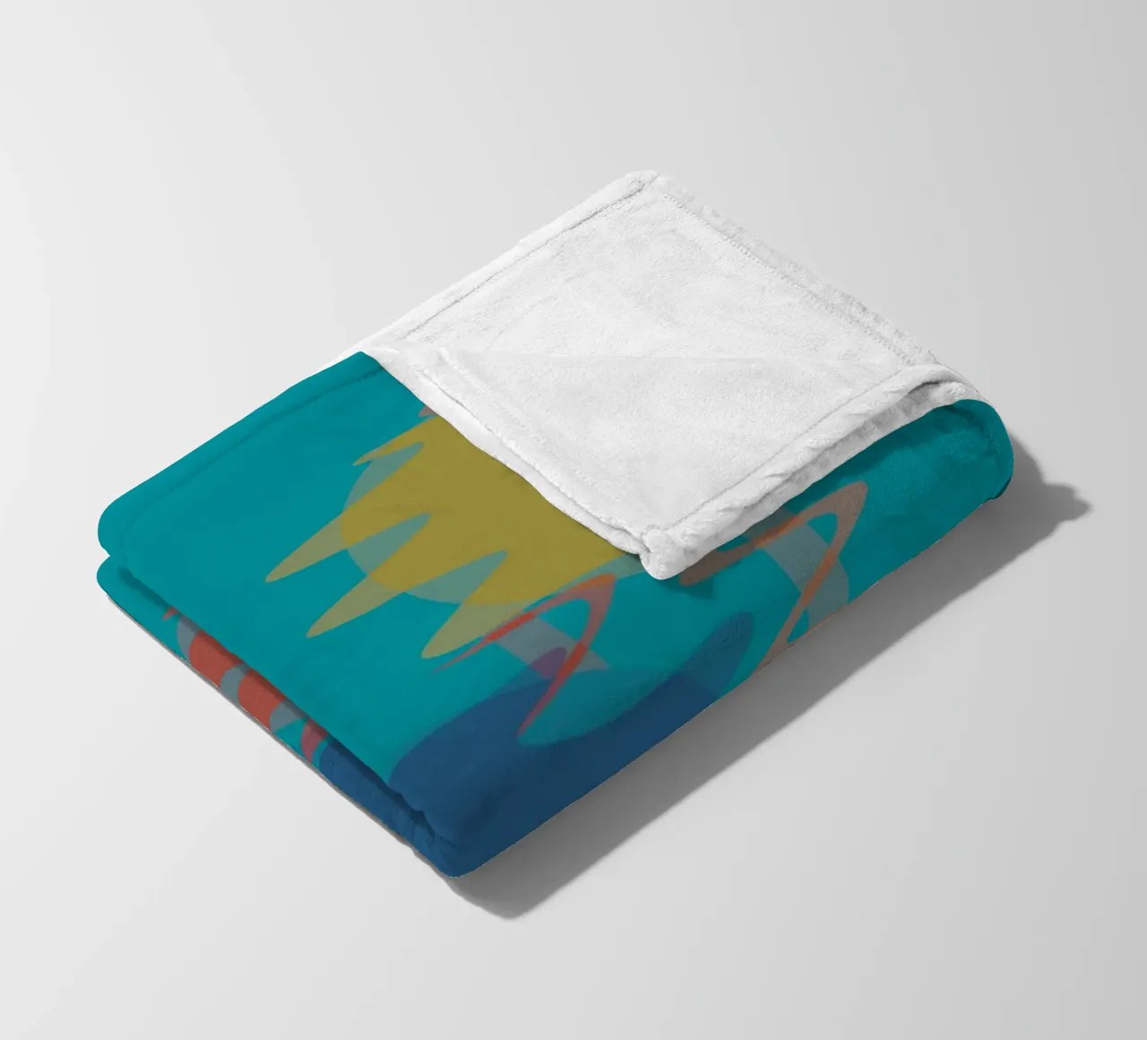 Geometric abstract colourful shapes fleece blanket by Something for you