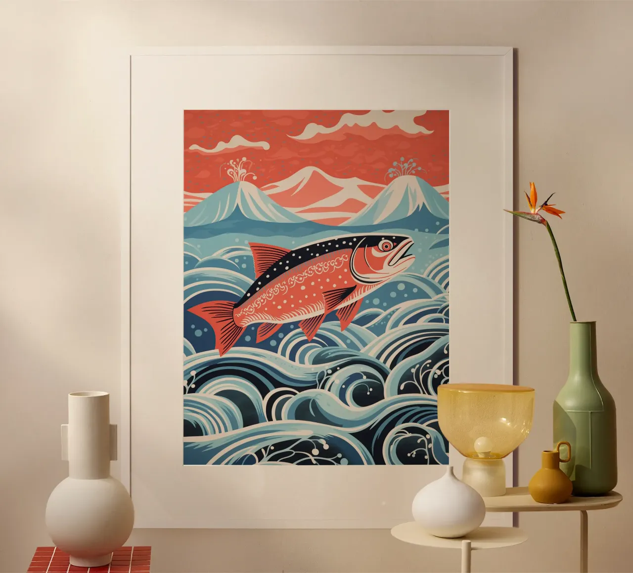 The migration of the salmon poster by Autofocus