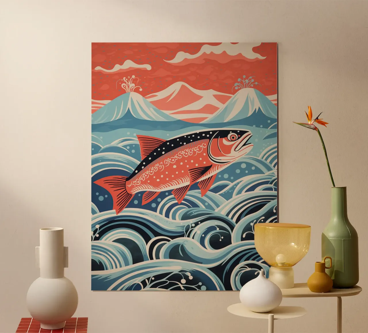 The migration of the salmon poster by Autofocus