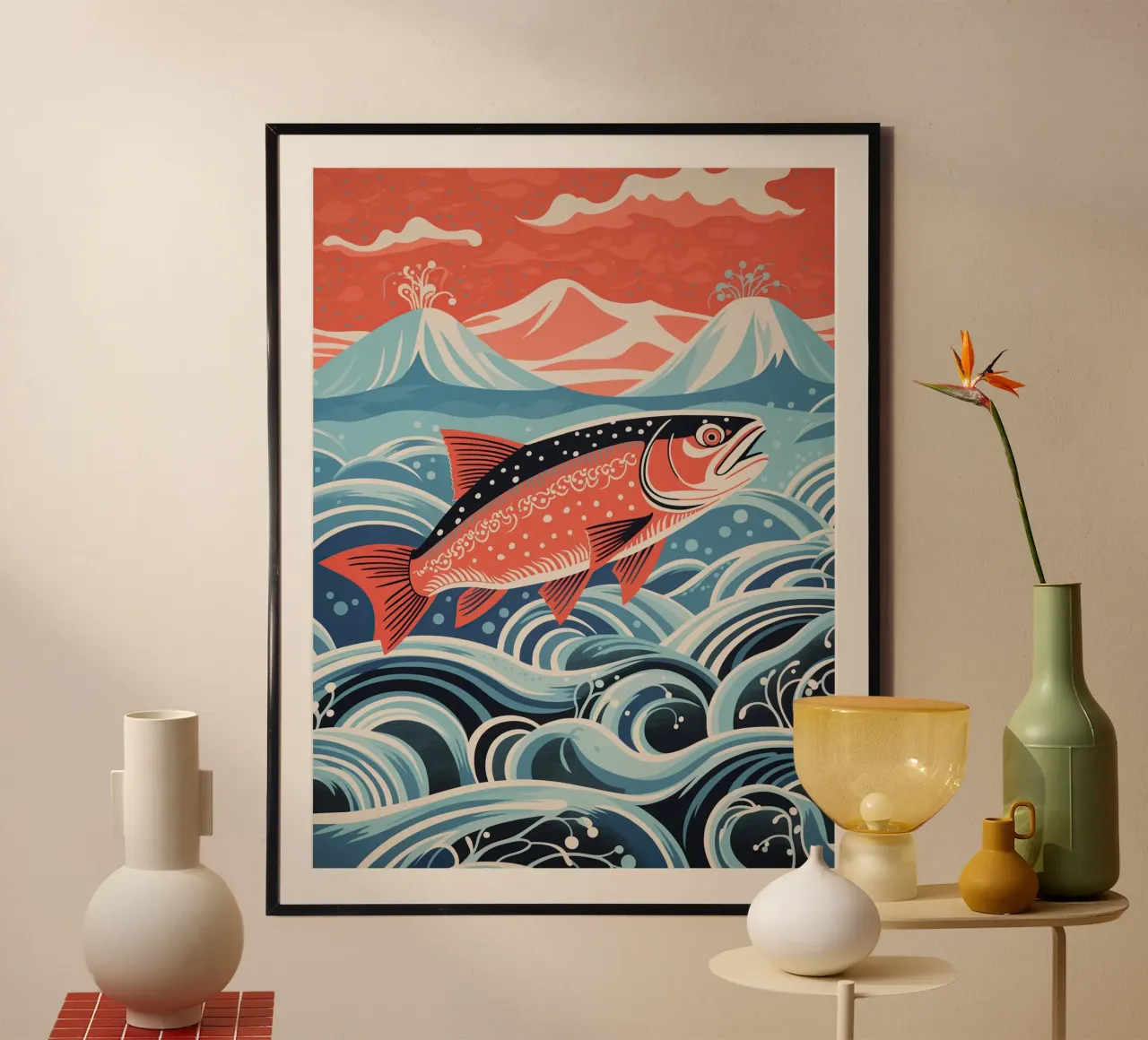 The migration of the salmon poster by Autofocus