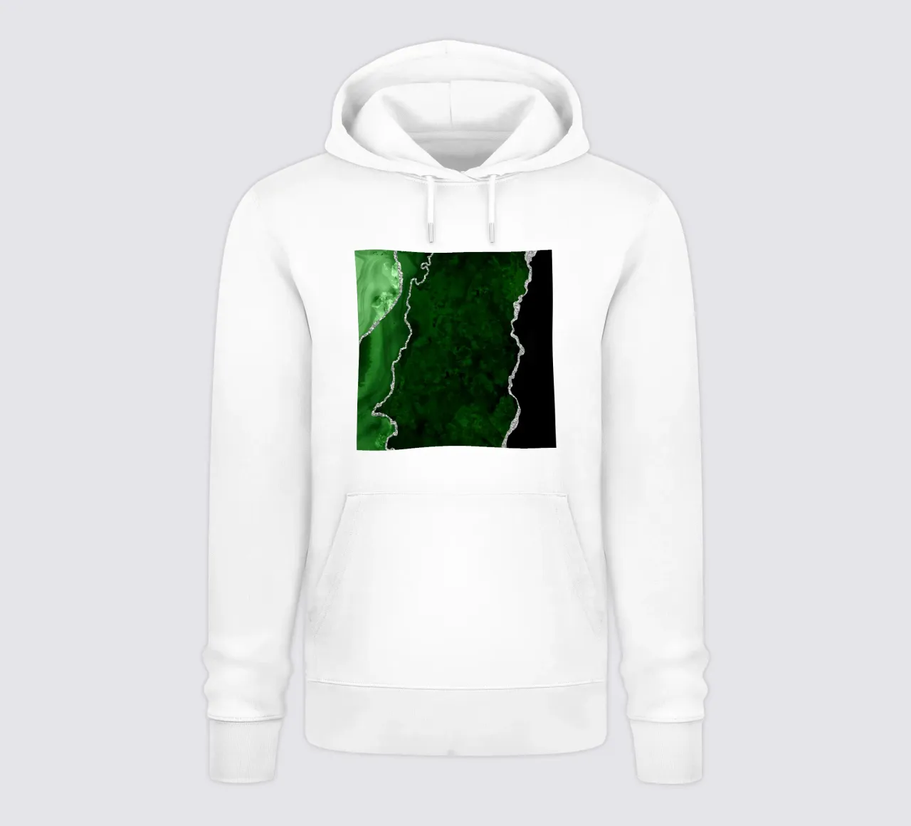 Groene en zilveren agaatstructuur 01 hoodie van Gemstone Textures