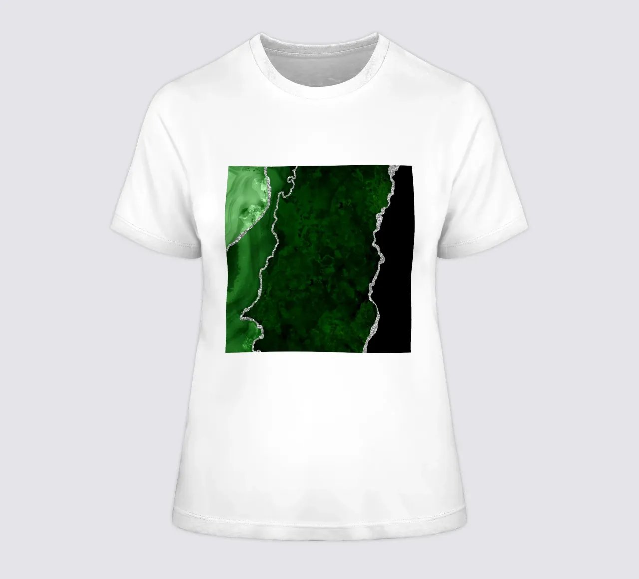 Texture Agata verde e argento 01 t-shirt da donna da Gemstone Textures