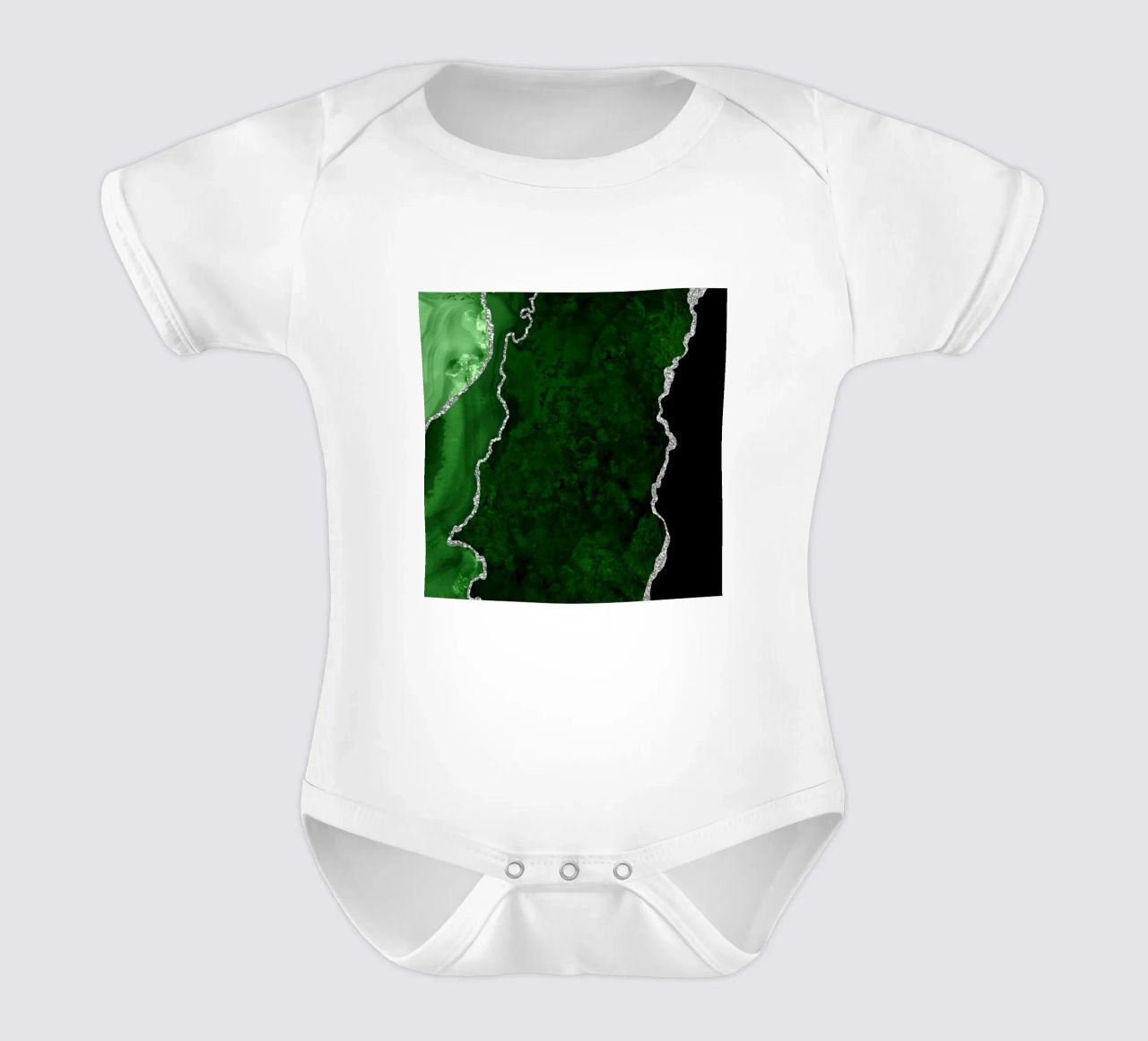 Texture Agata verde e argento 01 body neonato maniche corte da Gemstone Textures
