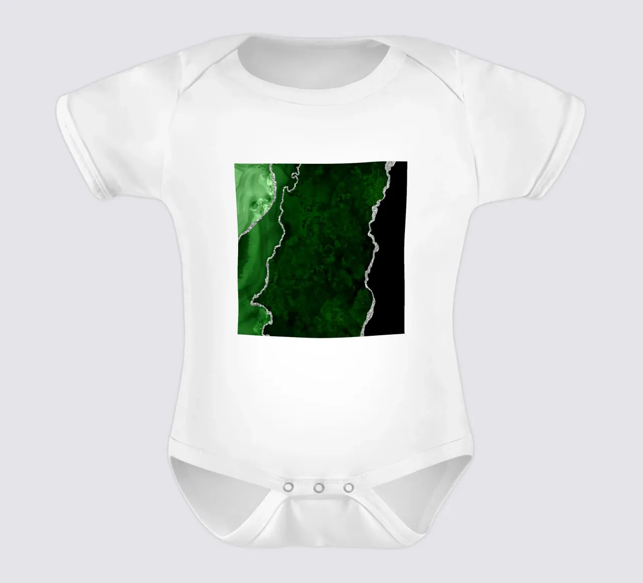 Ágata verde y plateada Textura 01 body de bebé de Gemstone Textures