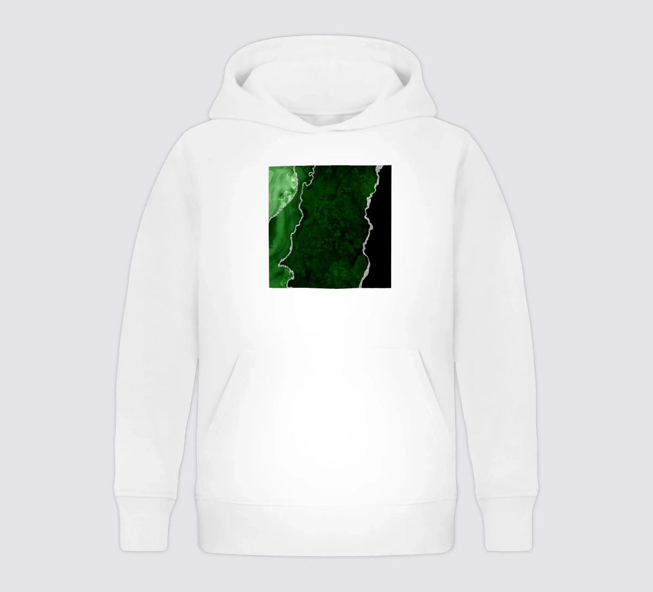 Texture Agata verde e argento 01 felpa bambino con cappuccio da Gemstone Textures