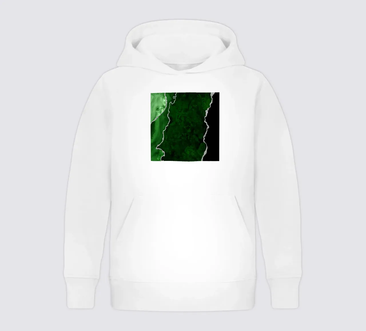 Texture Agata verde e argento 01 felpa bambino con cappuccio da Gemstone Textures