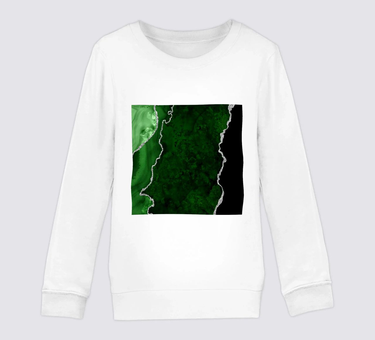 Texture Agata verde e argento 01 felpa bambino da Gemstone Textures