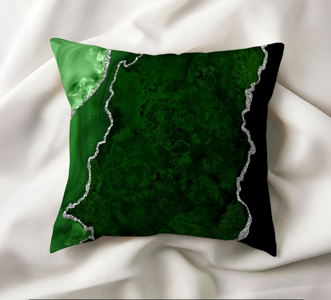 Texture Agata verde e argento 01 cuscino da Gemstone Textures