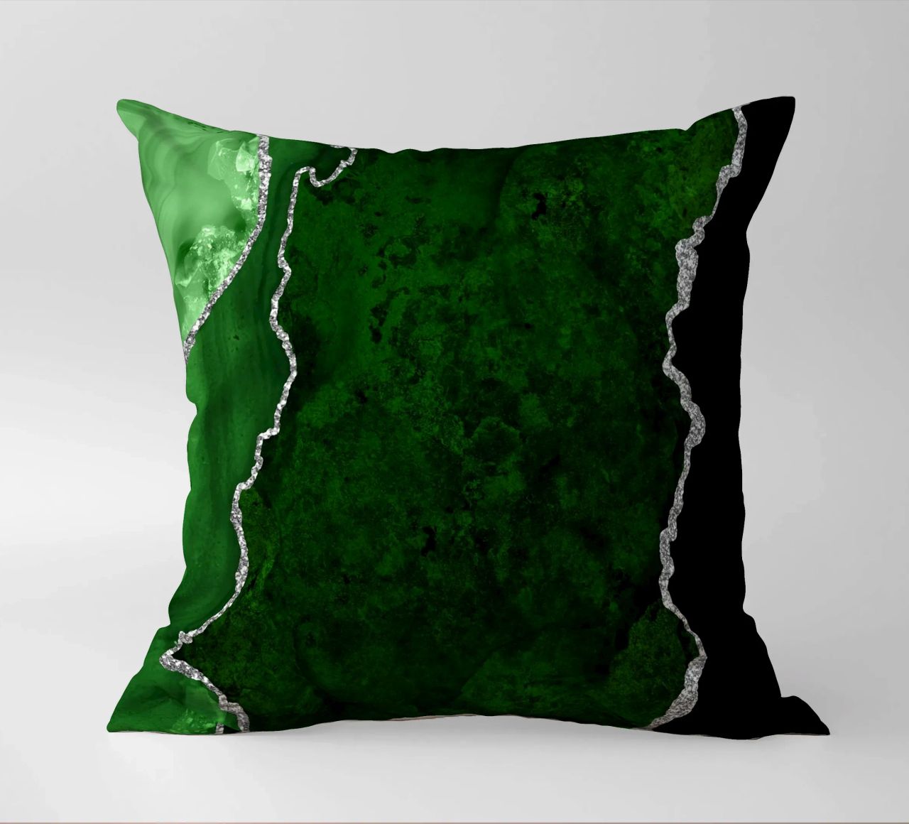 Texture Agata verde e argento 01 cuscino da Gemstone Textures