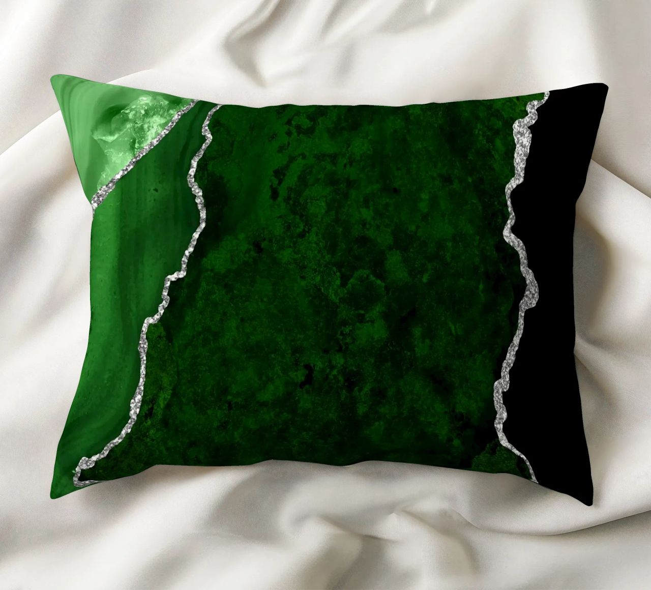 Texture Agata verde e argento 01 cuscino da Gemstone Textures