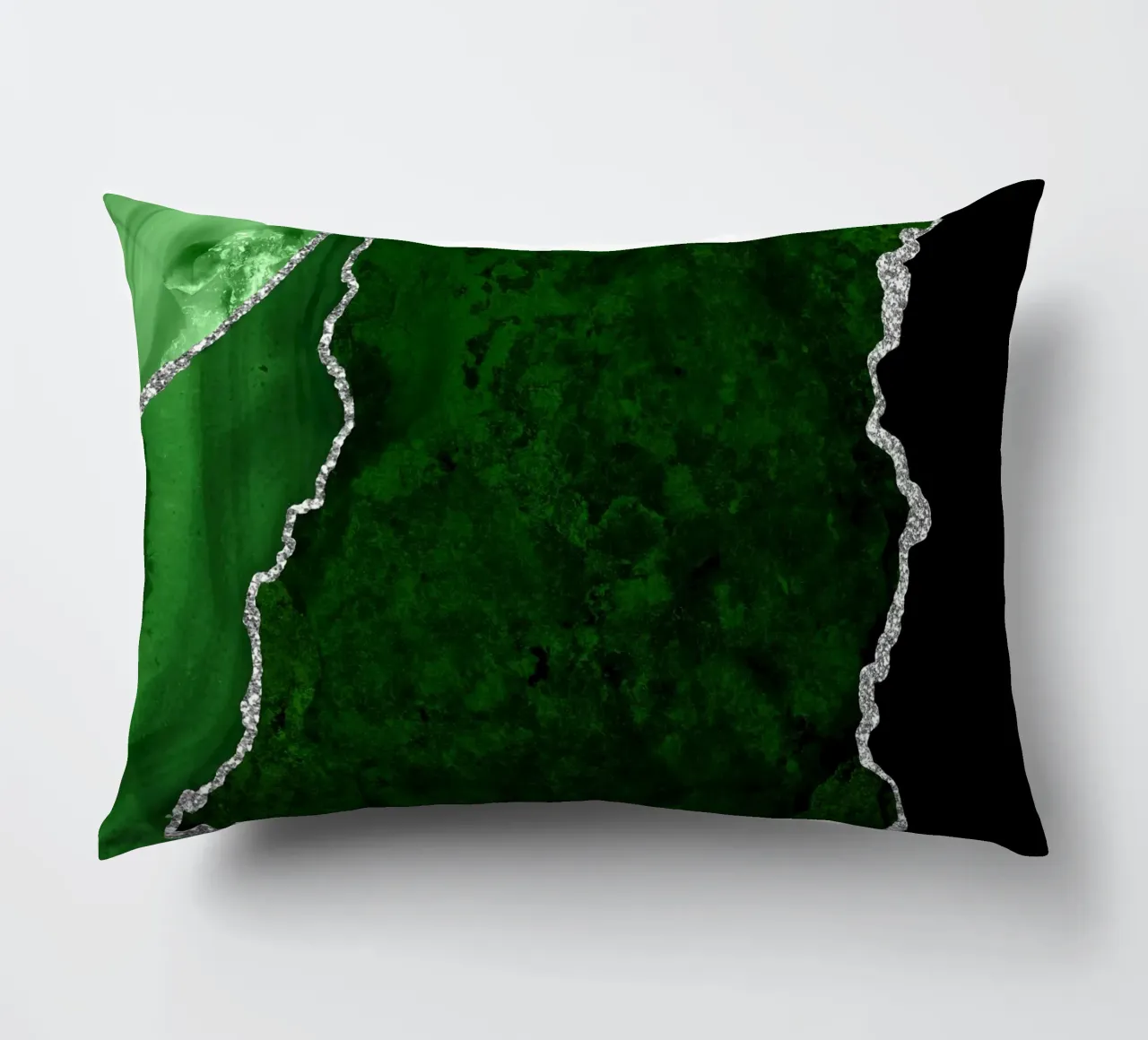 Texture Agate verte et argentée 01 coussin de Gemstone Textures
