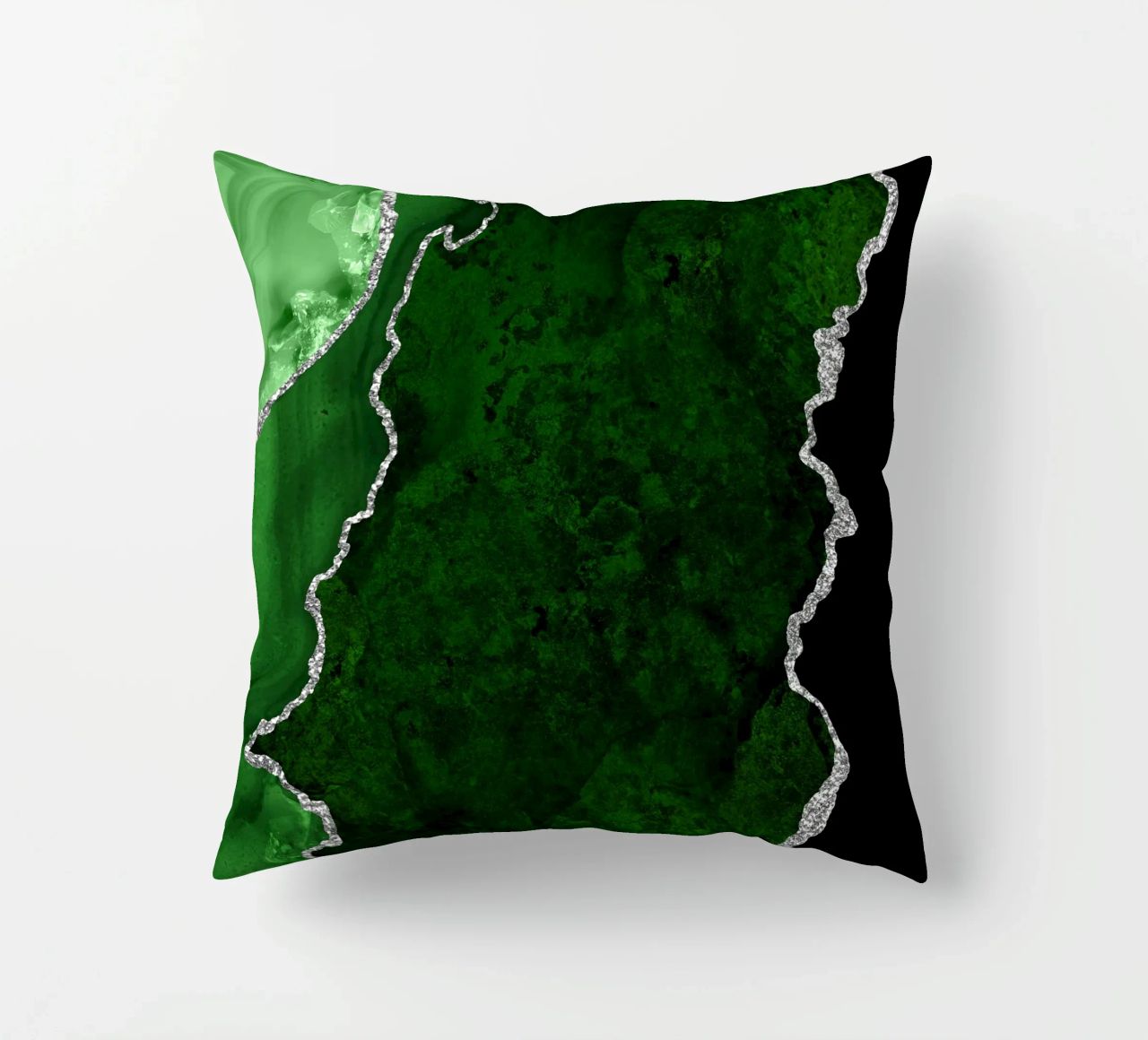 Texture Agata verde e argento 01 cuscino da Gemstone Textures
